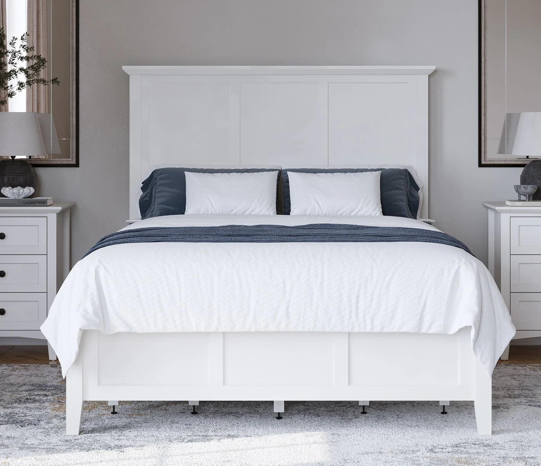 Grace Four Drawer Queen Platform Storage Bed in Snowfall White - Image 3