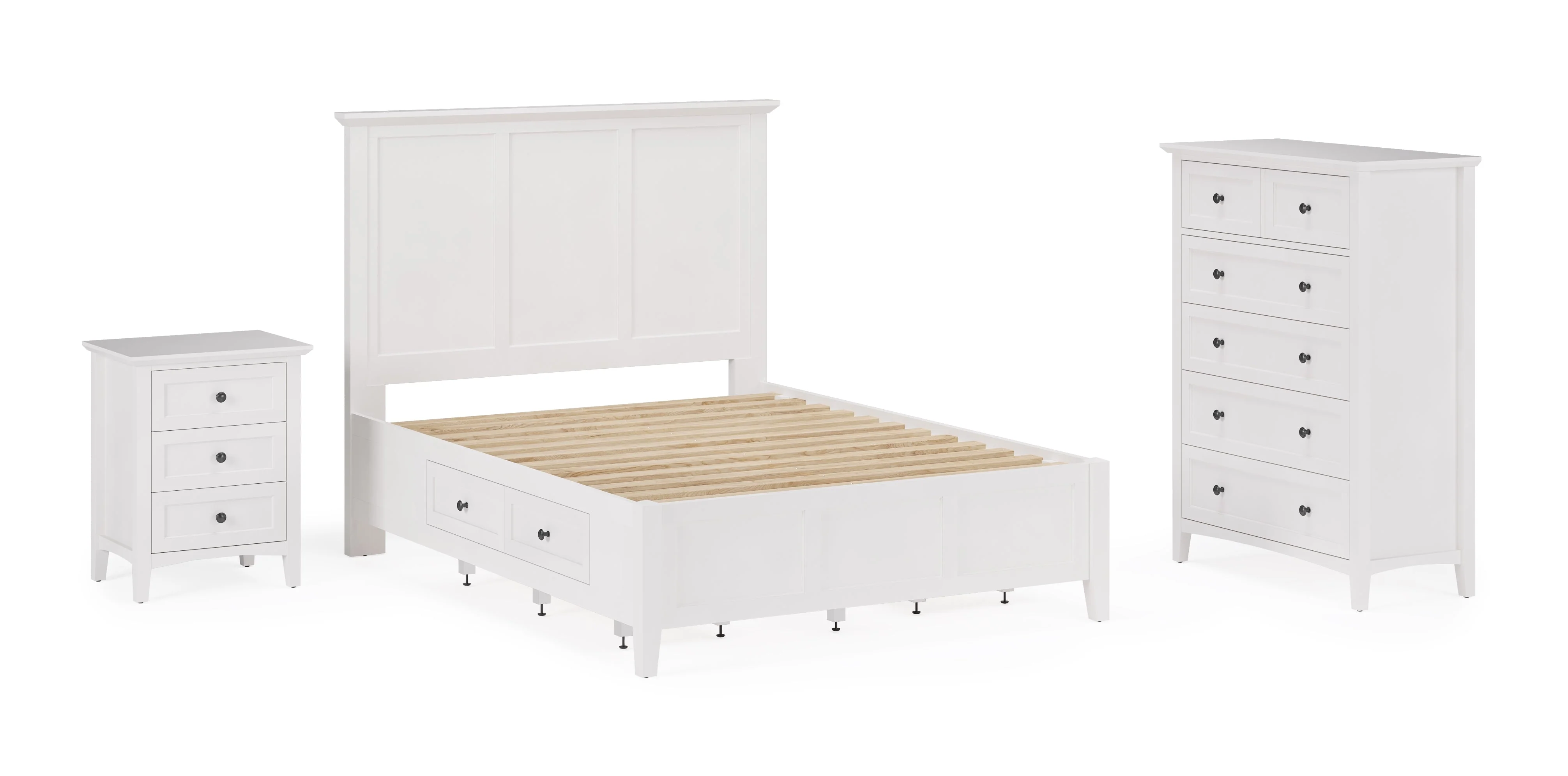 Grace Three Drawer Nightstand in Snowfall White - Image 11