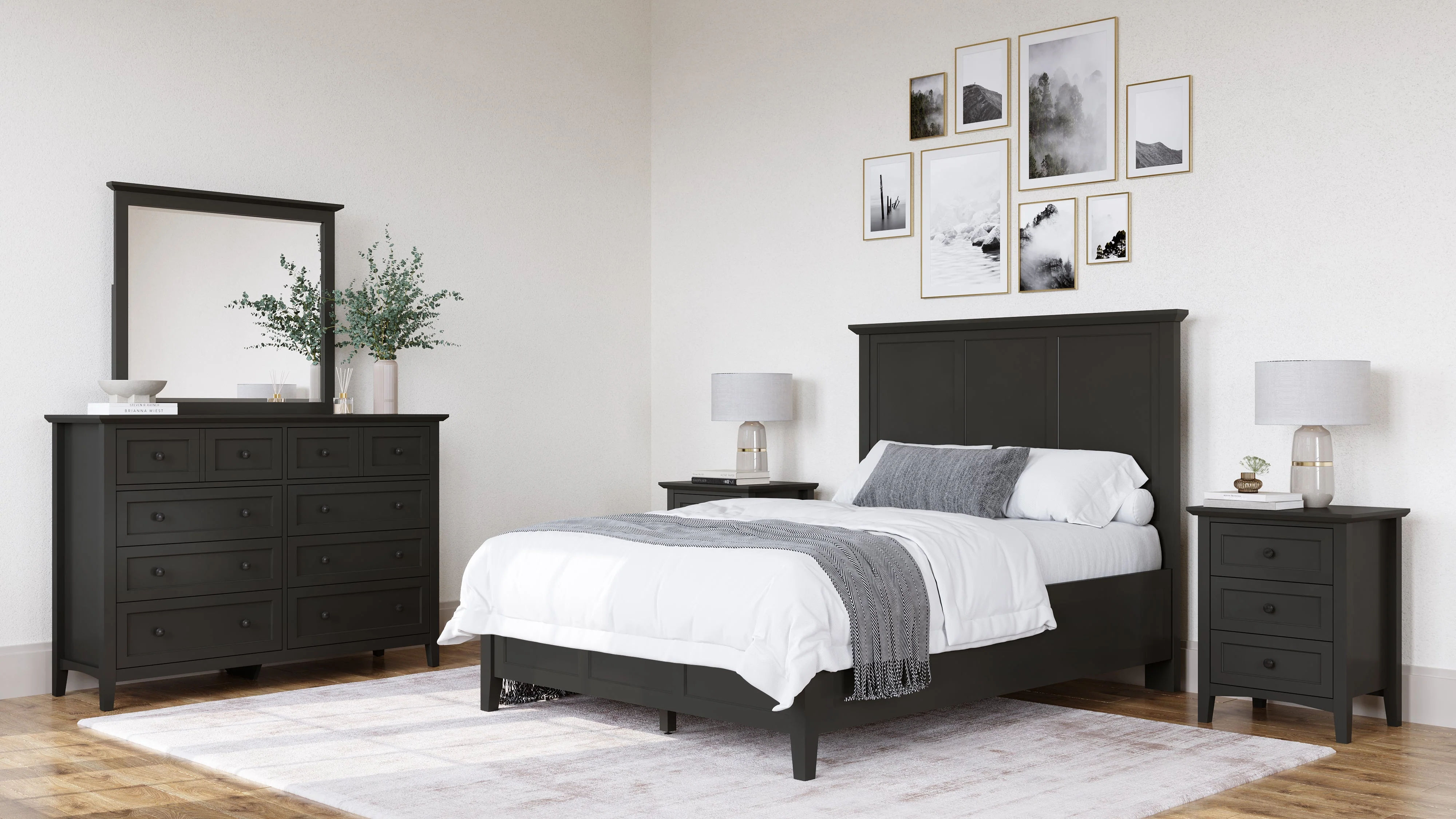 Grace Three Full Panel Bed in Raven Black - Image 12