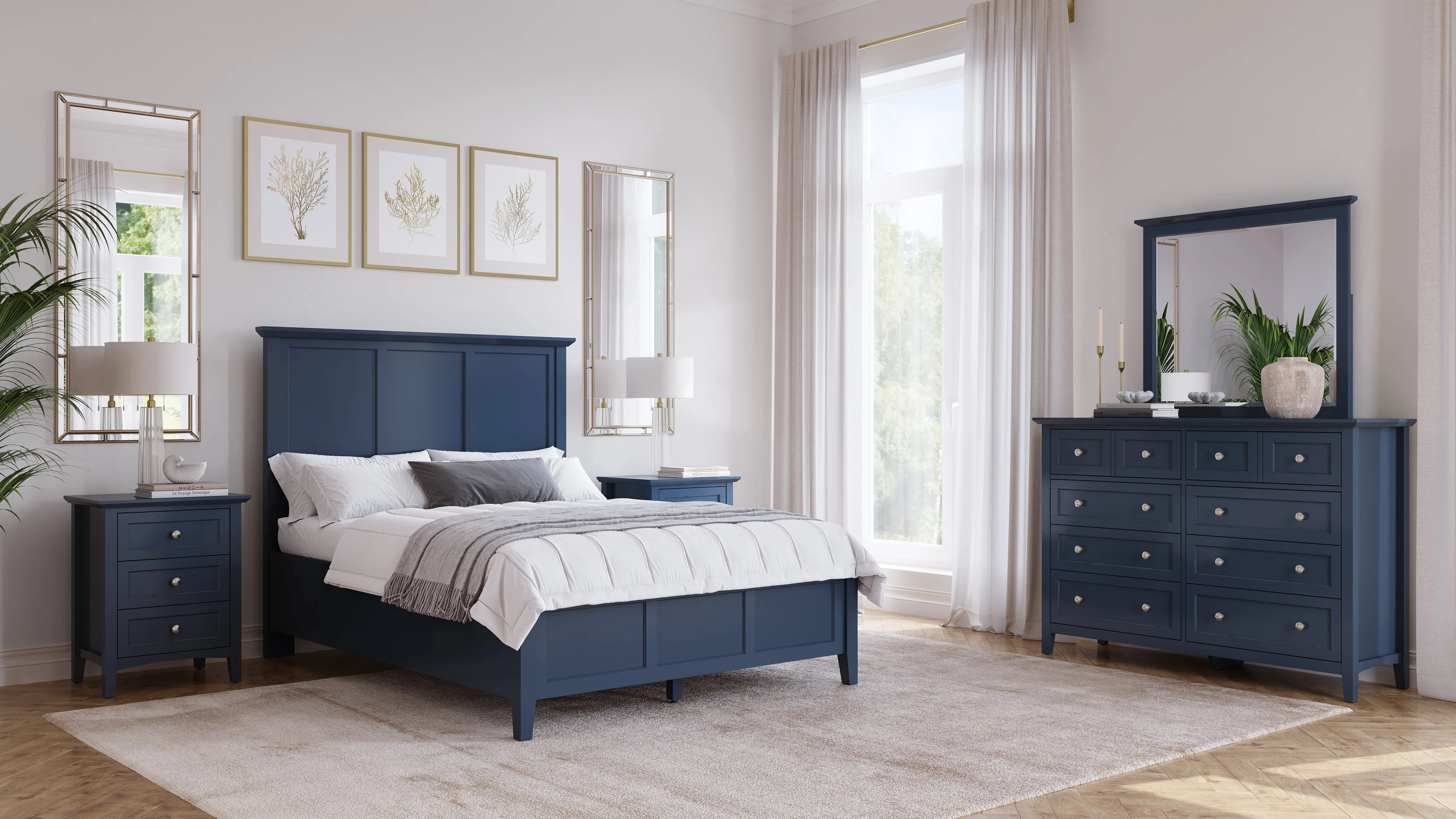 Grace Three Queen Panel Bed in Blueberry - Image 10