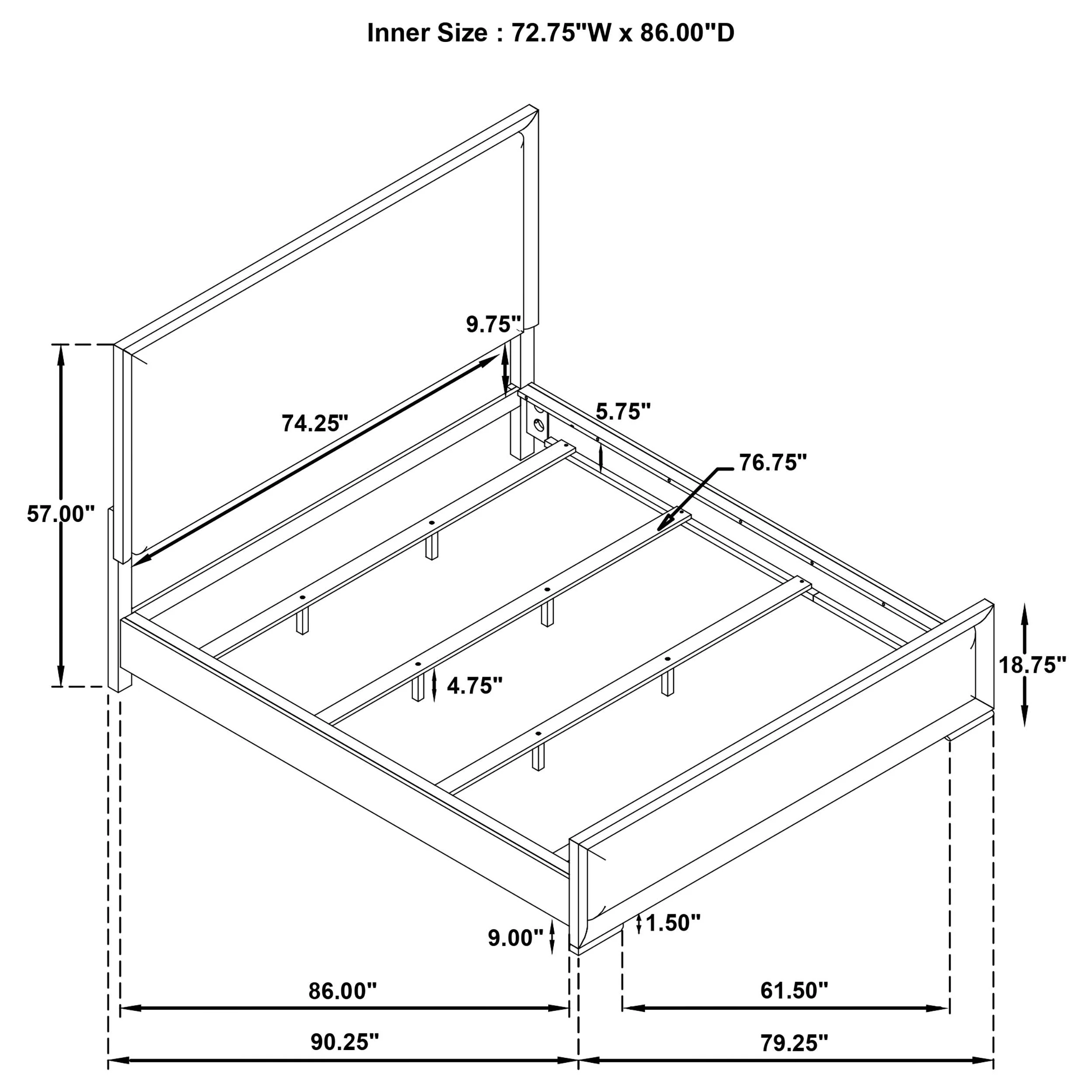 Gracemont Gray and White 57-inch California King Panel Bed - Image 11