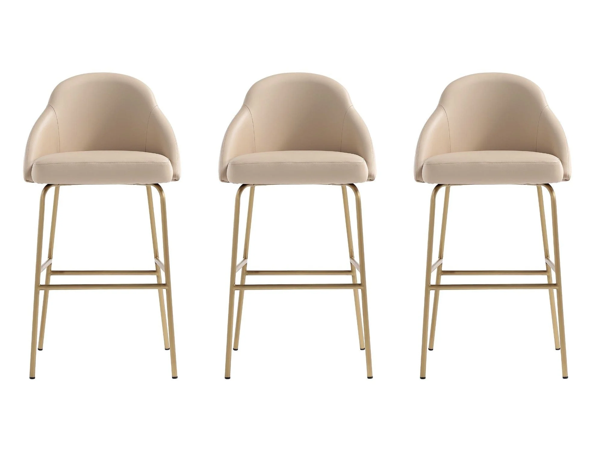 Gracie Barstool in Tan and Gold (set of 3)