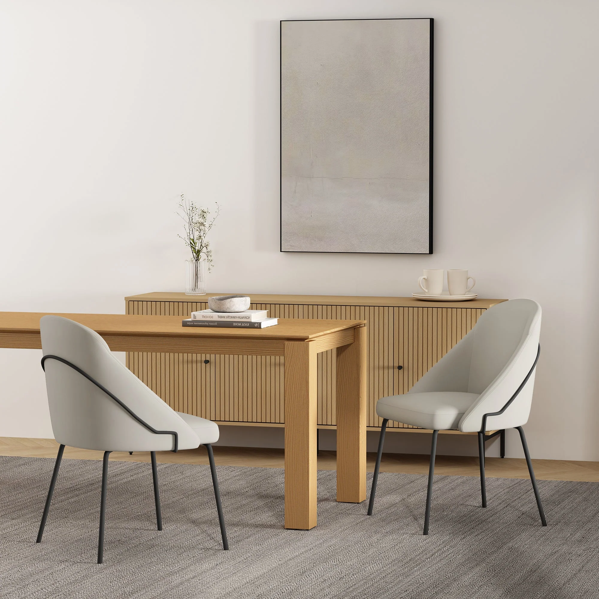 Gracie Dining Chair in Stone and Black (set of 2) - Image 2