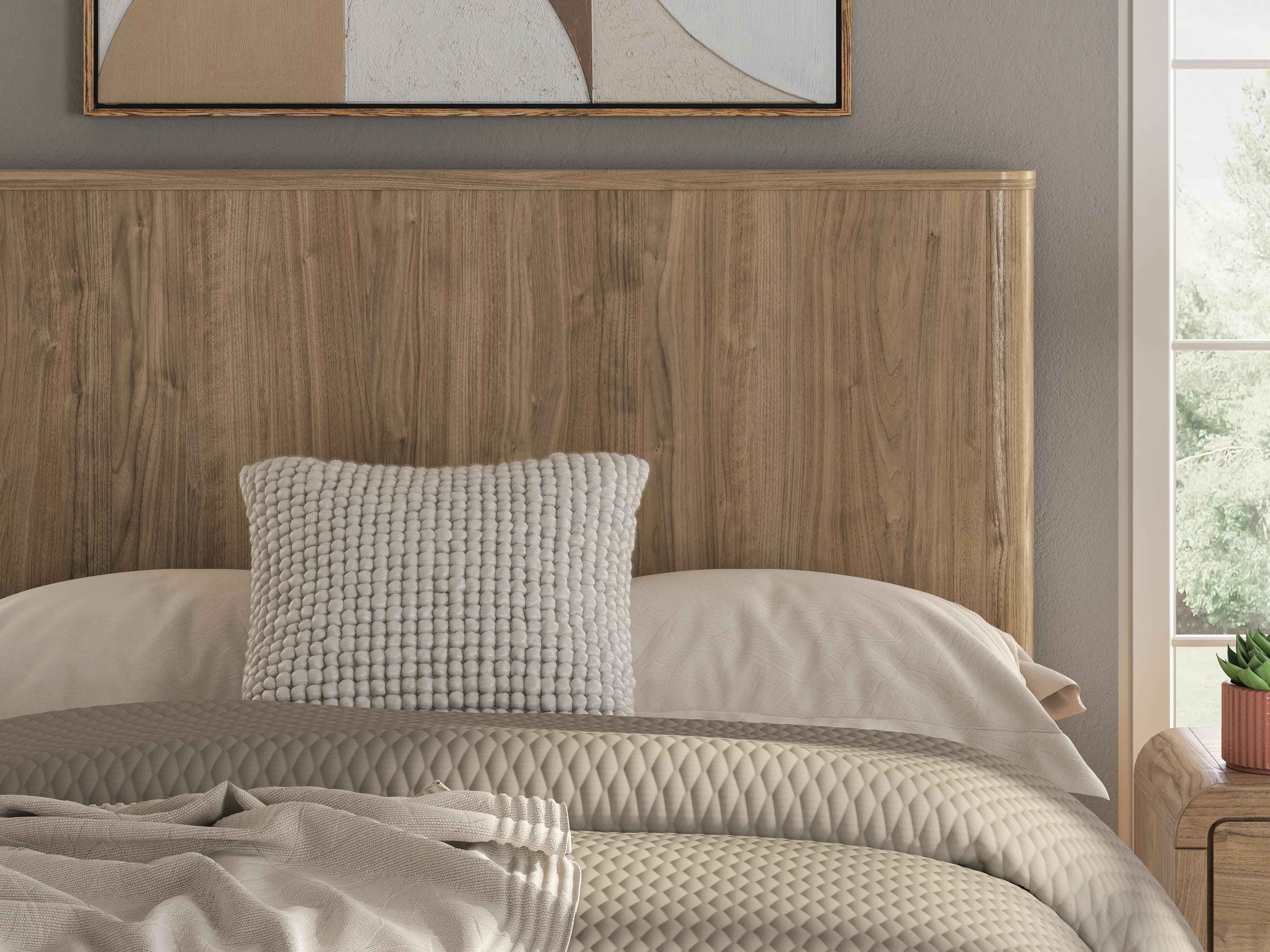 Gramburg Warm Natural Brown Full Panel Platform Bed - Image 9
