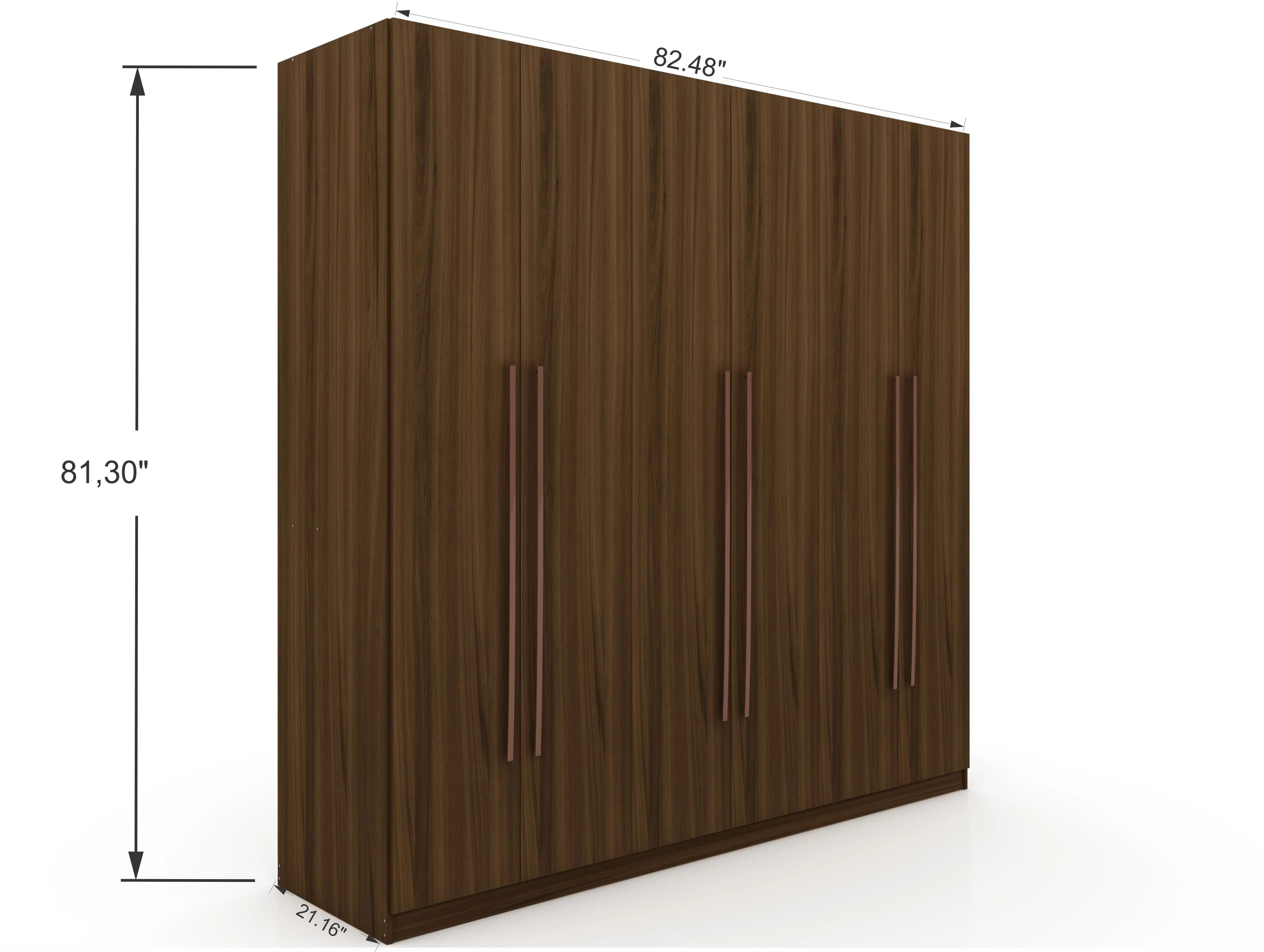 Gramercy Wardrobe Armoire Closet in Brown - Image 4