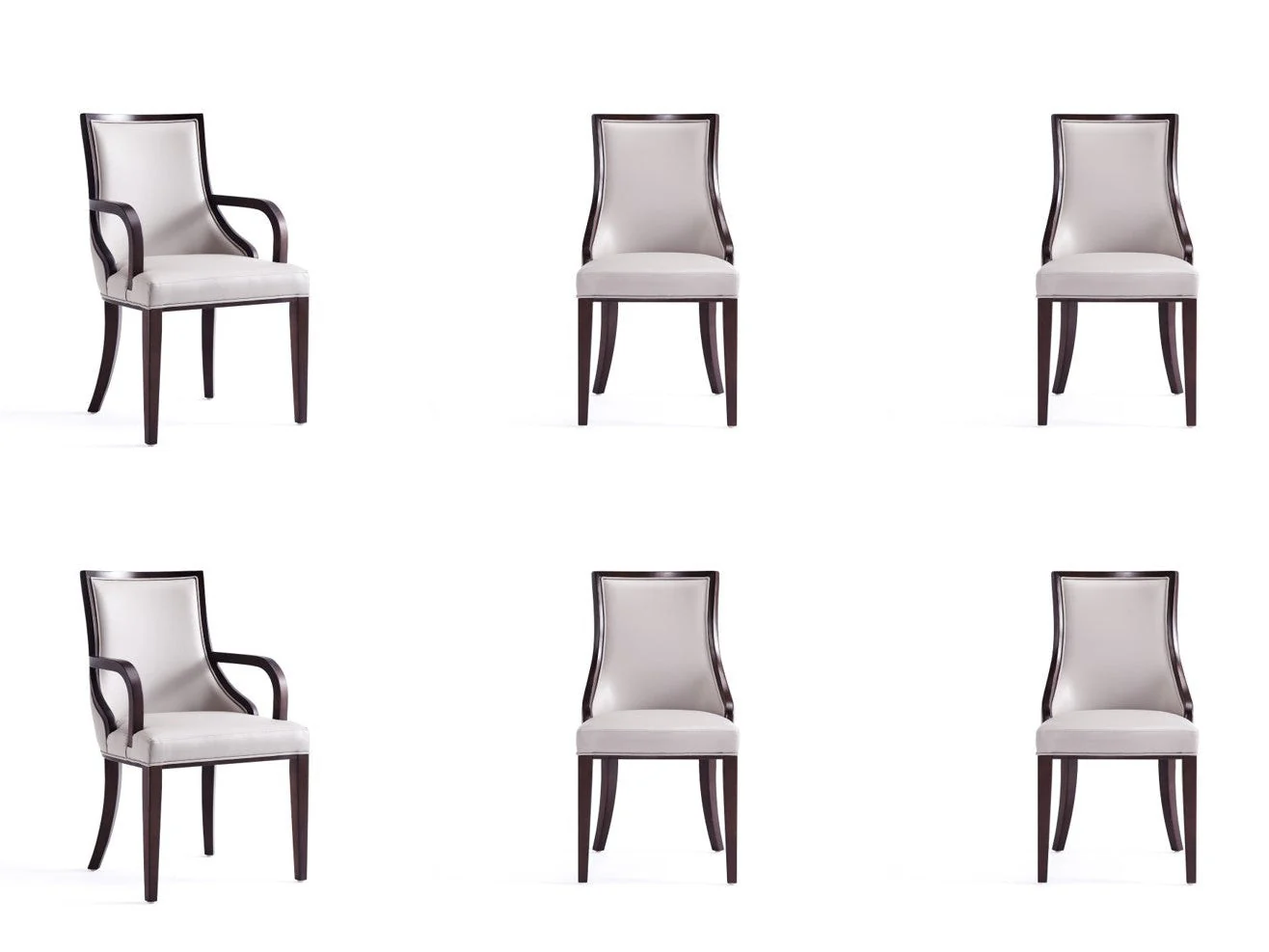Grand 6-Piece Dining Chairs in Light Grey