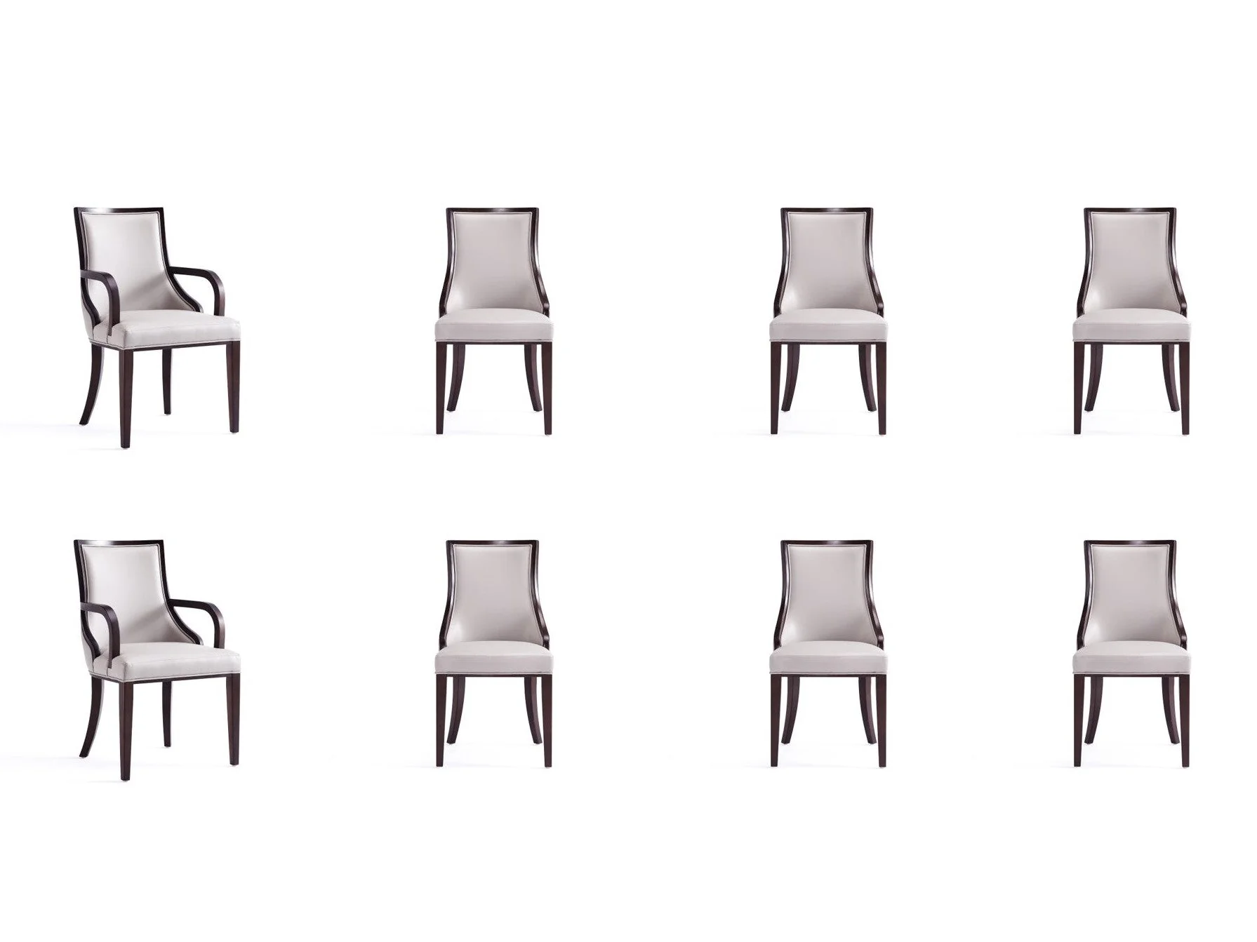 Grand 8-Piece Dining Chairs in Light Grey