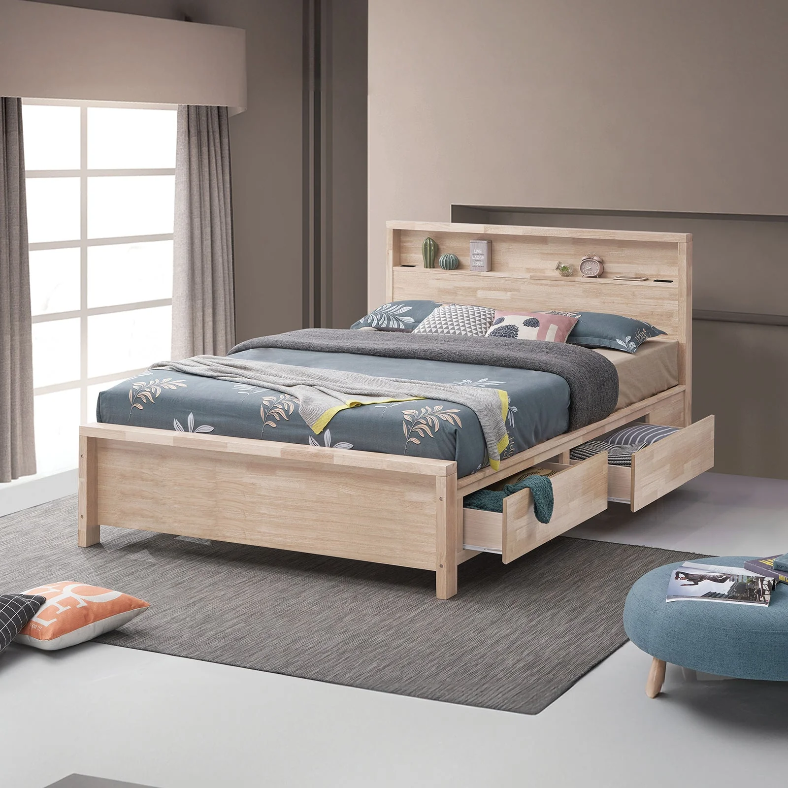 Grange White Wash Twin Bed