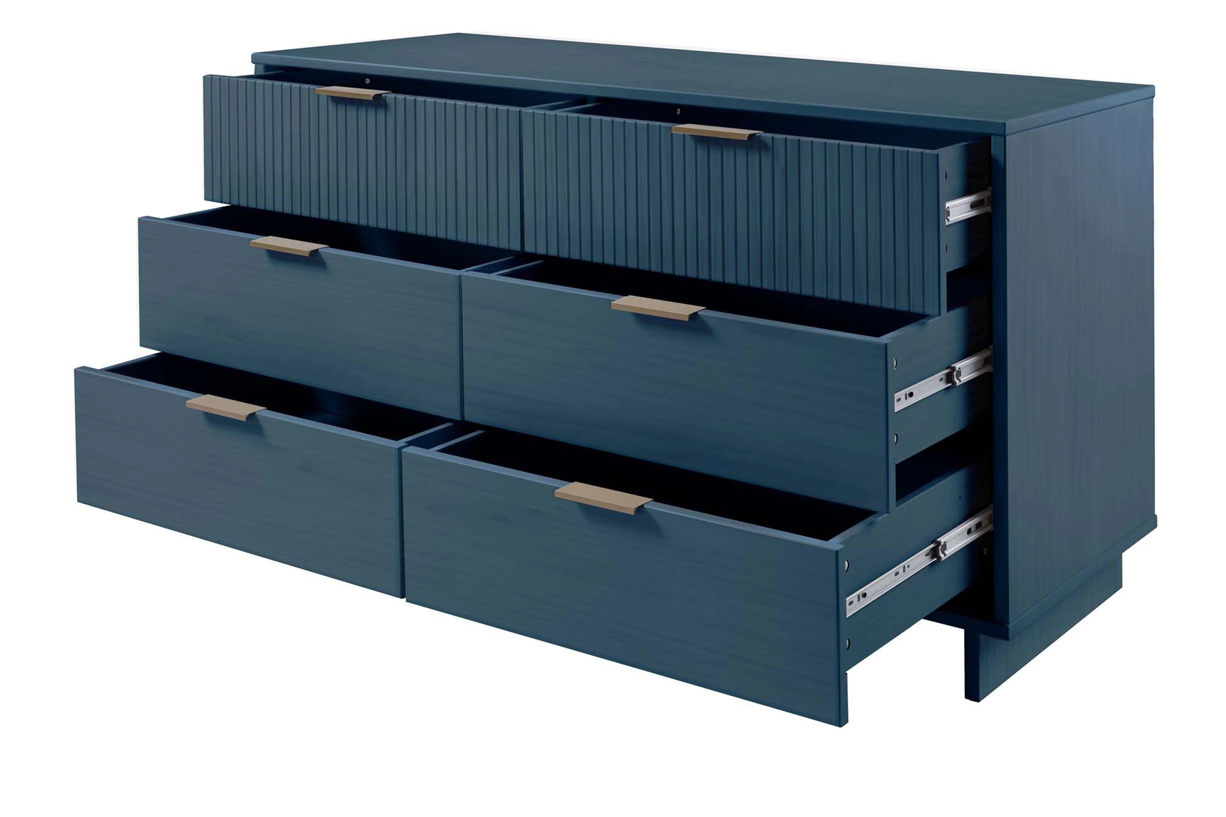 Granville 2-Piece Tall Chest and Double Dresser Set in Midnight Blue - Image 19