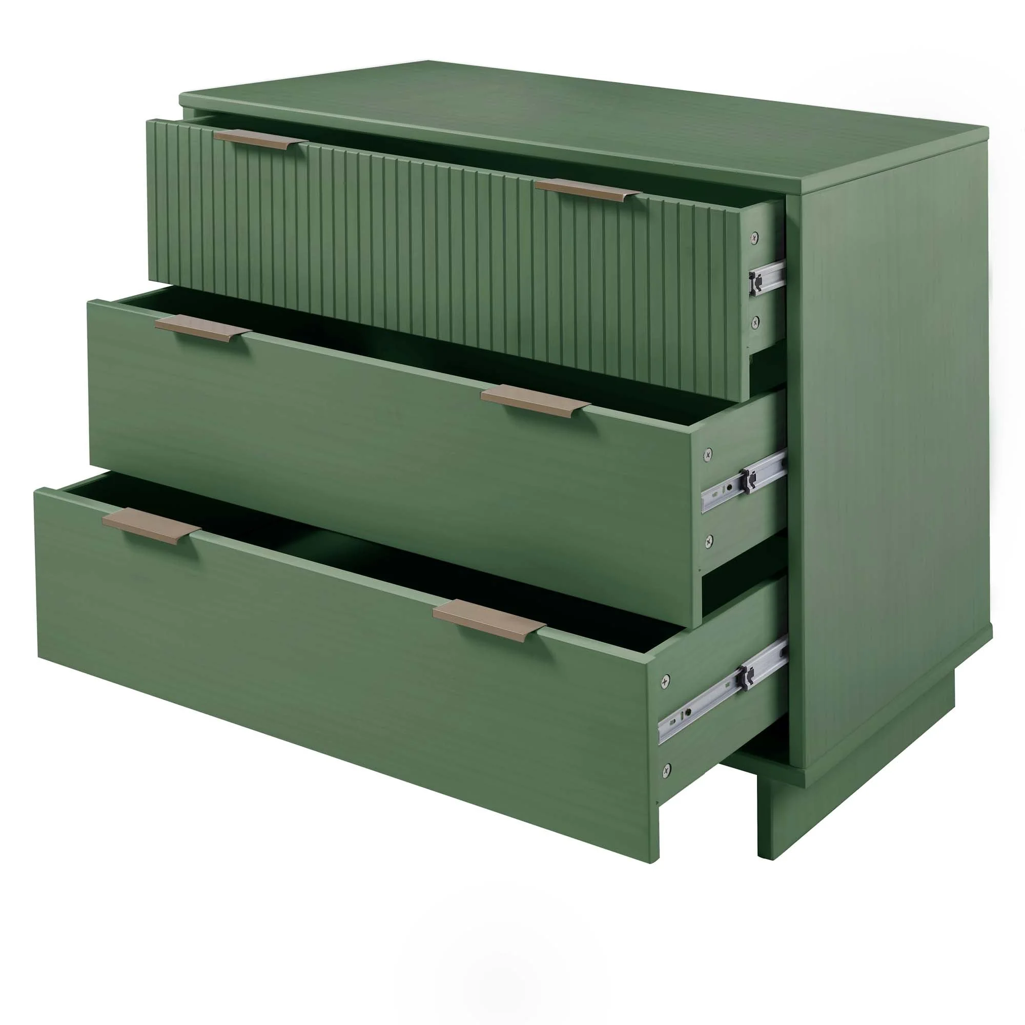 Granville 2-Piece Tall Chest and Standard Dresser Set in Sage Green - Image 13