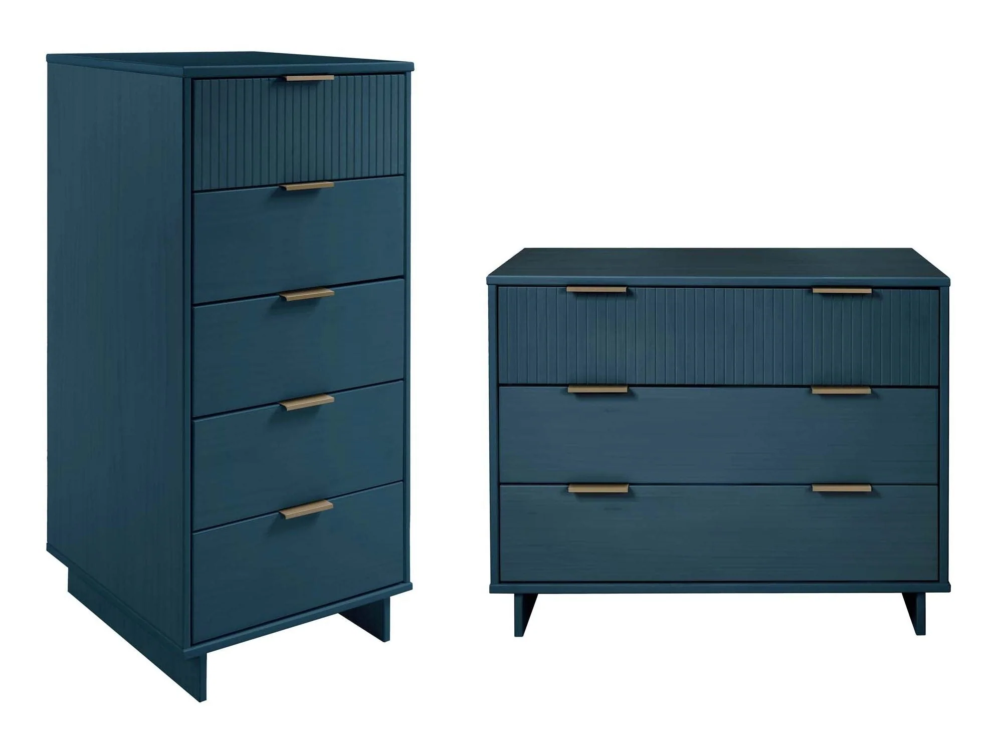 Granville 2-Piece Tall Narrow and Standard Dresser Set in Midnight Blue