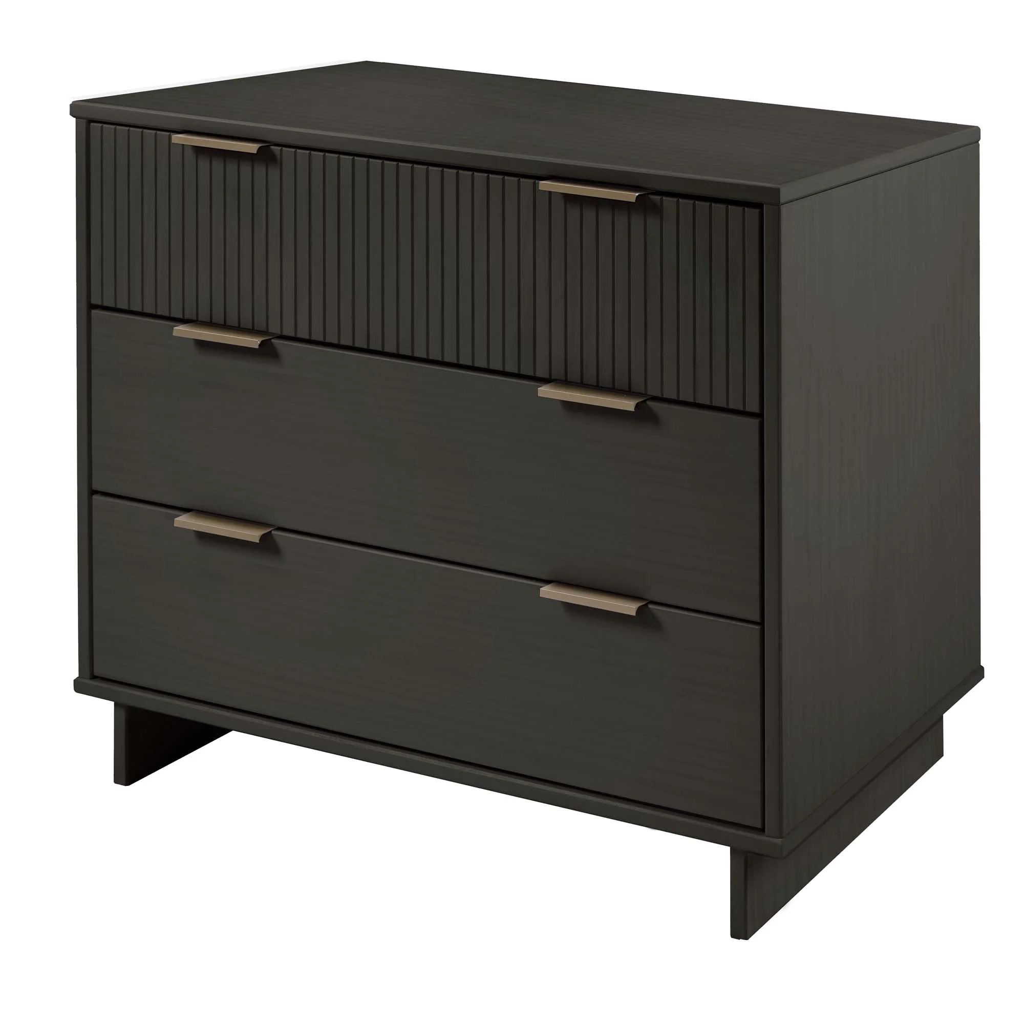 Granville 3-Piece Standard Dresser, Tall Narrow Chest and Nightstand Set in Dark Grey - Image 17