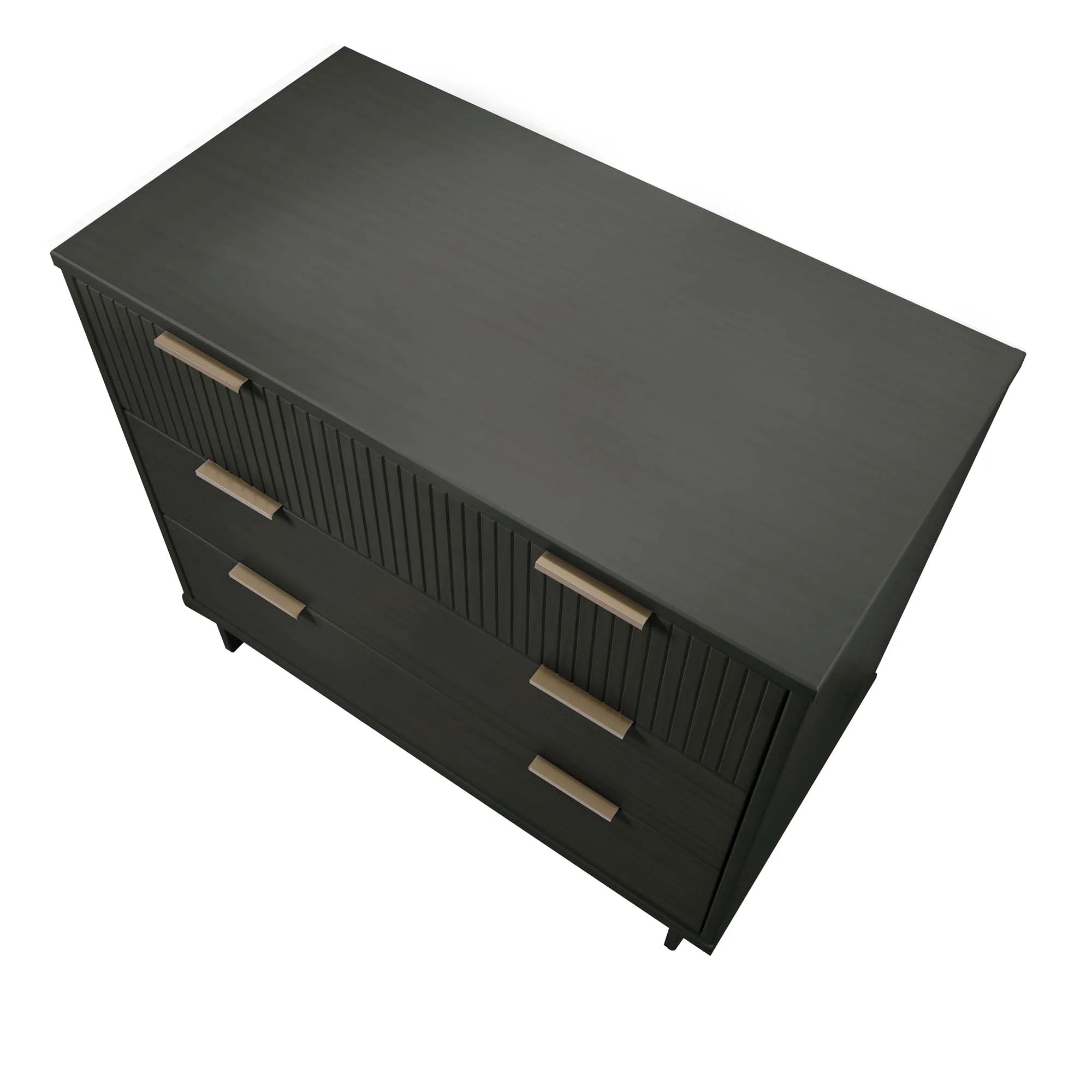 Granville 3-Piece Standard Dresser, Tall Narrow Chest and Nightstand Set in Dark Grey - Image 20