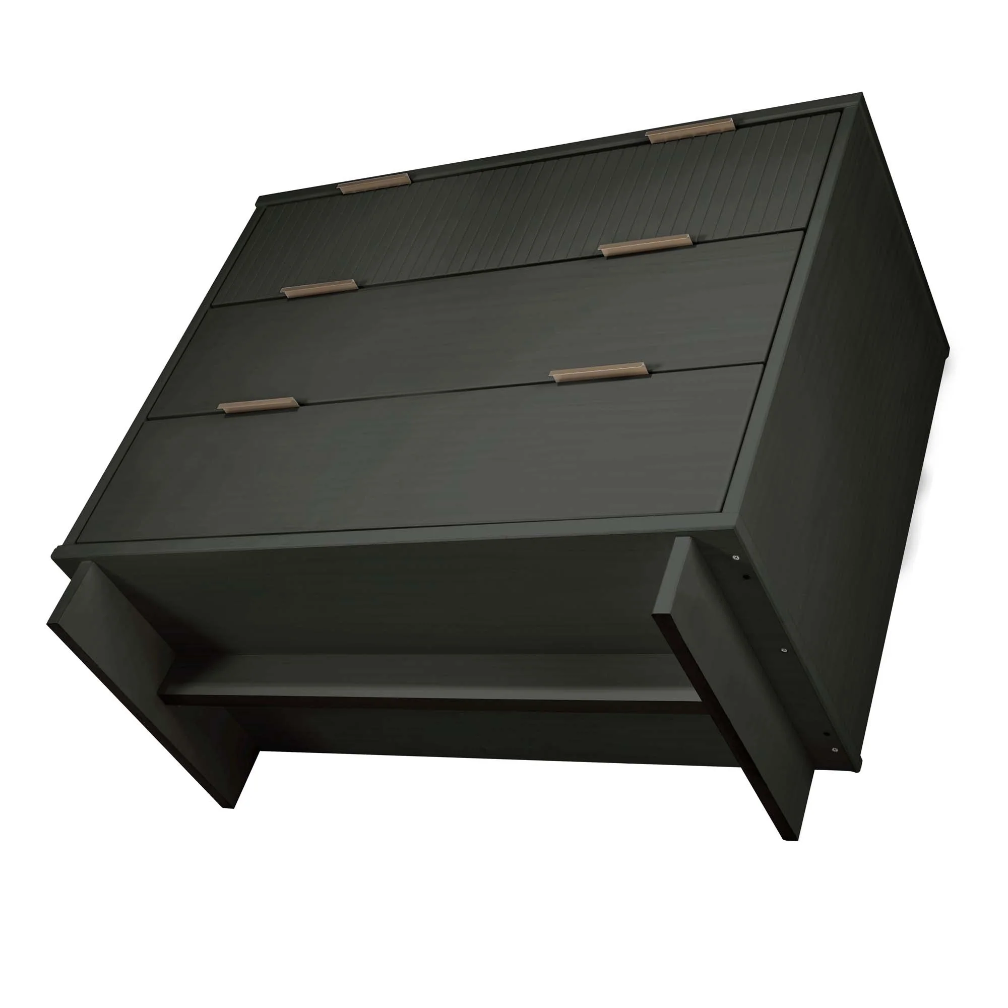 Granville 3-Piece Standard Dresser, Tall Narrow Chest and Nightstand Set in Dark Grey - Image 21
