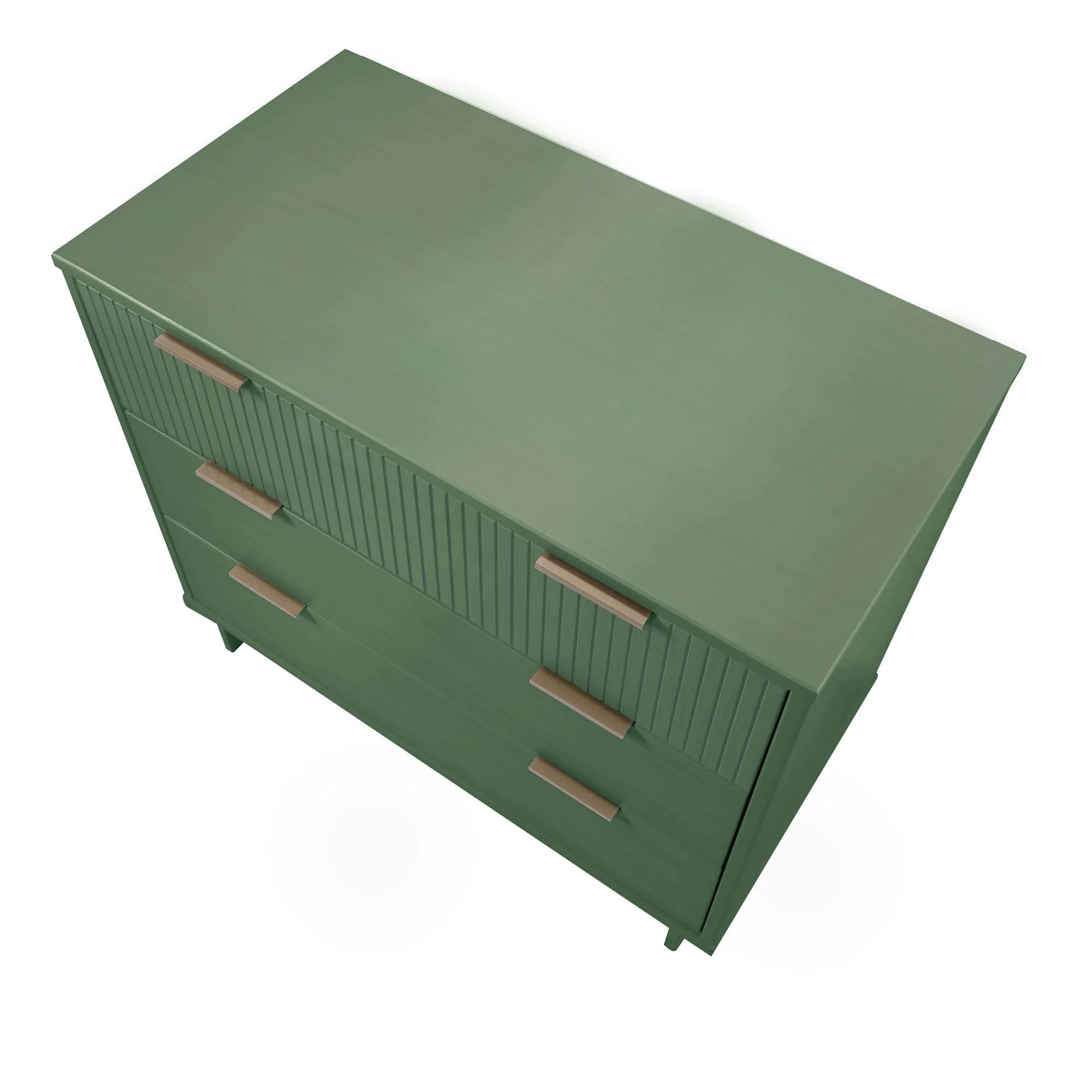 Granville 3-Piece Standard Dresser, Tall Narrow Chest and Nightstand Set in Sage Green - Image 20