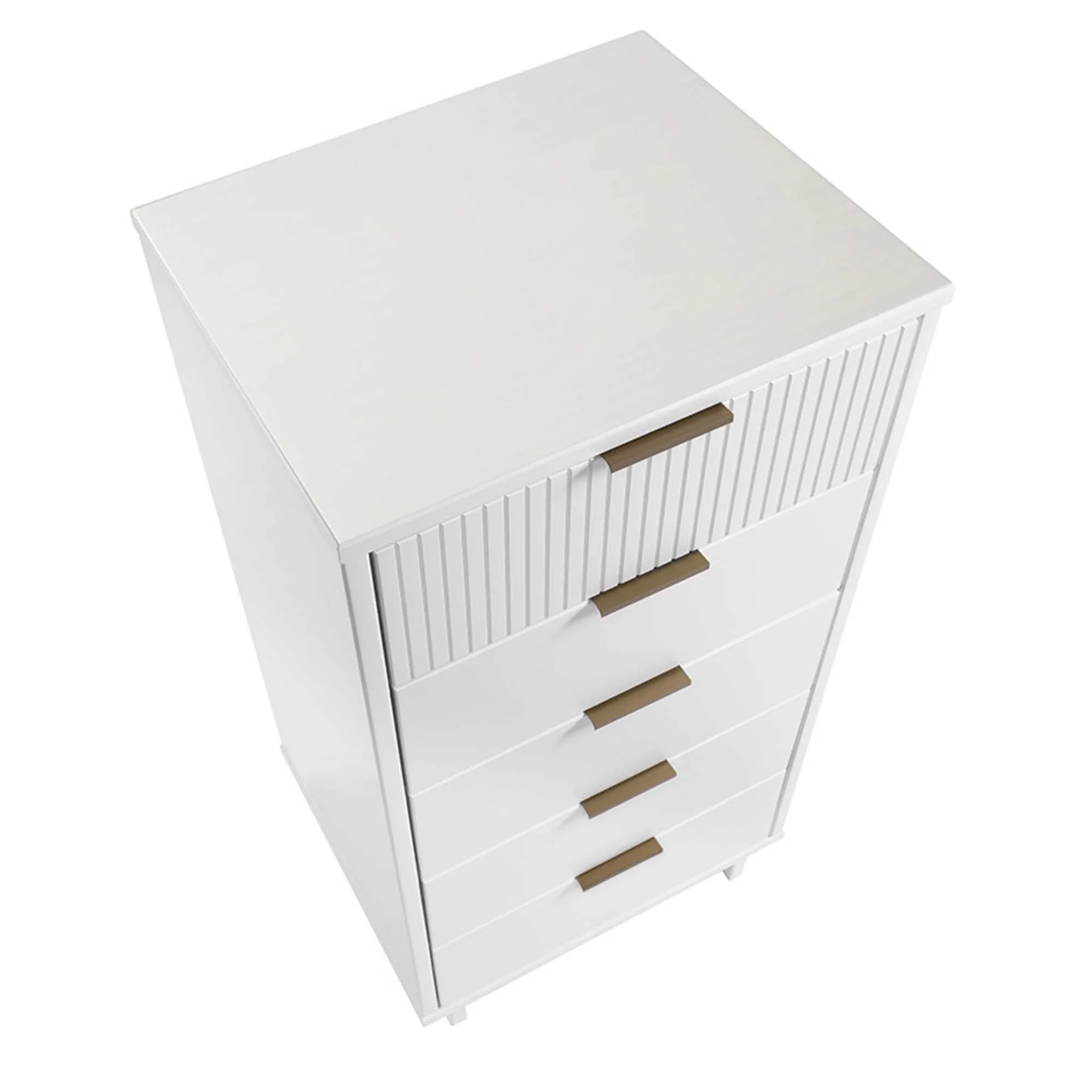 Granville 3-Piece Standard Dresser, Tall Narrow Chest and Nightstand Set in White - Image 13