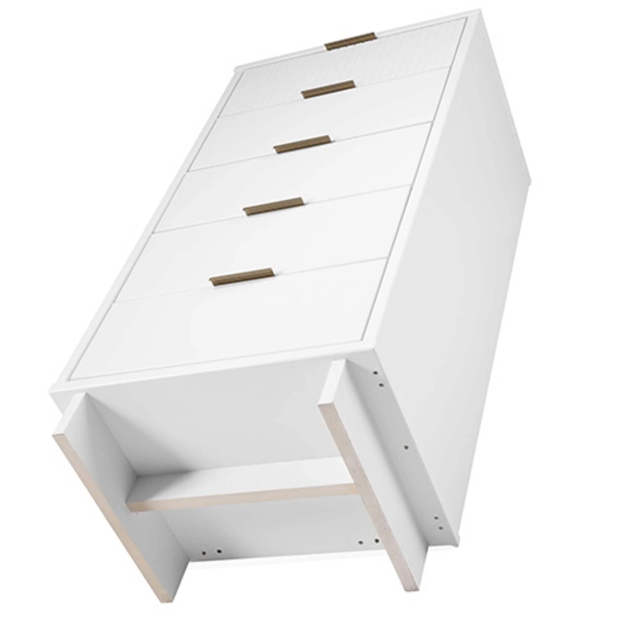 Granville 3-Piece Standard Dresser, Tall Narrow Chest and Nightstand Set in White - Image 14