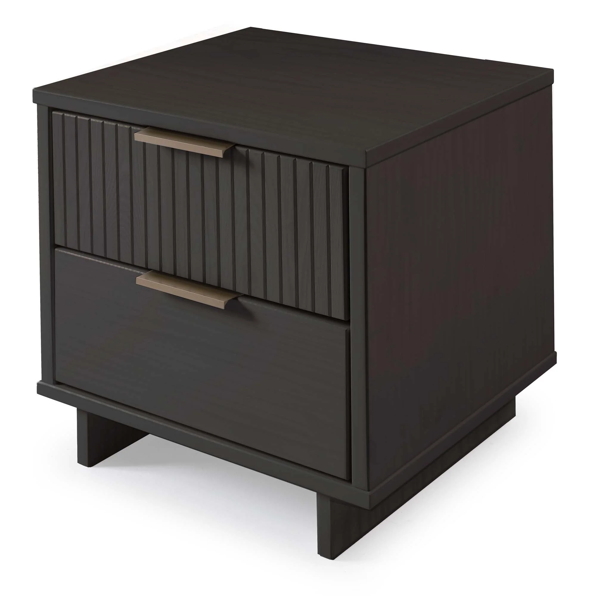 Granville 3-Piece Tall Narrow Chest, Double Dresser and Nightstand Set in Dark Grey - Image 23