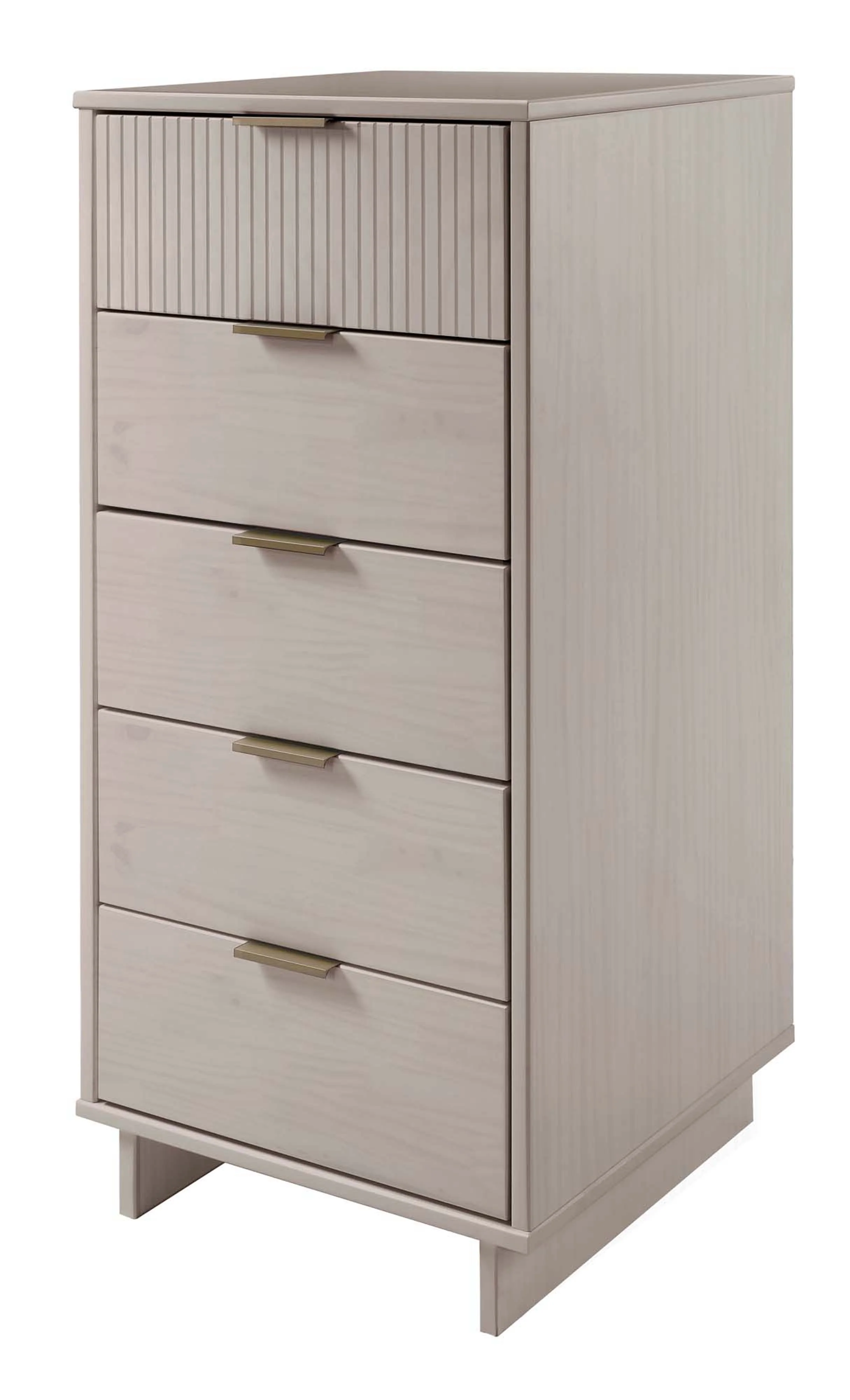 Granville 3-Piece Tall Narrow Chest, Double Dresser and Nightstand Set in Light Grey - Image 10
