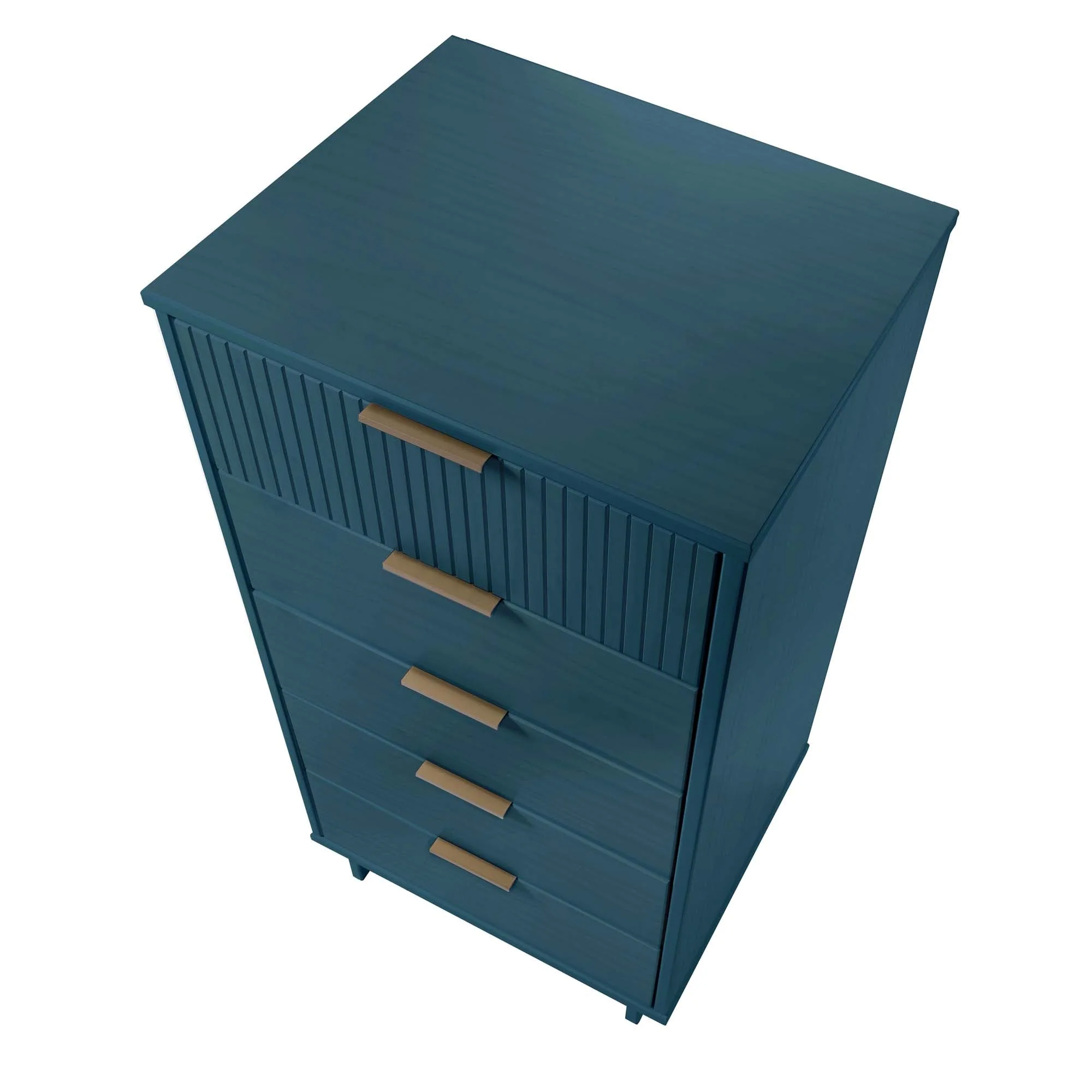 Granville 3-Piece Tall Narrow Chest, Double Dresser and Nightstand Set in Midnight Blue - Image 13