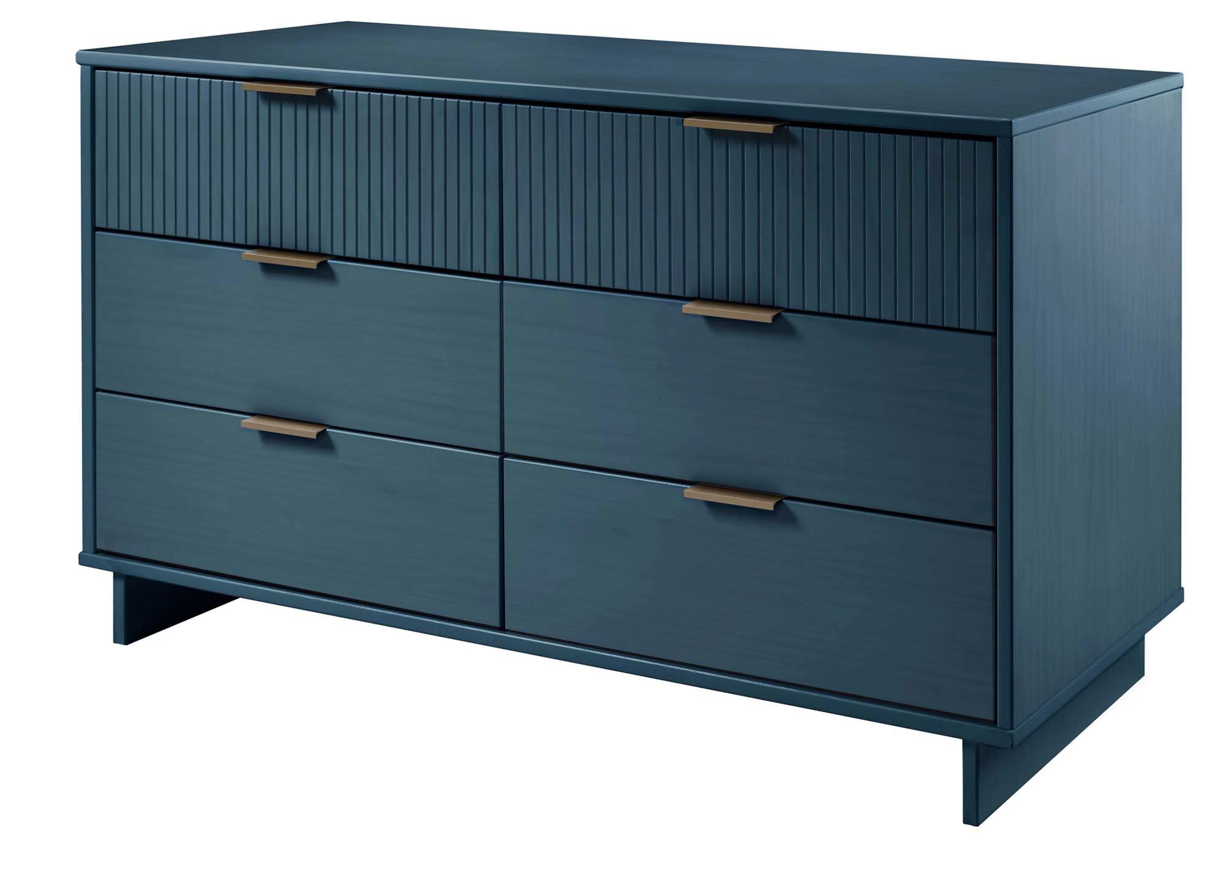 Granville 3-Piece Tall Narrow Chest, Double Dresser and Nightstand Set in Midnight Blue - Image 17
