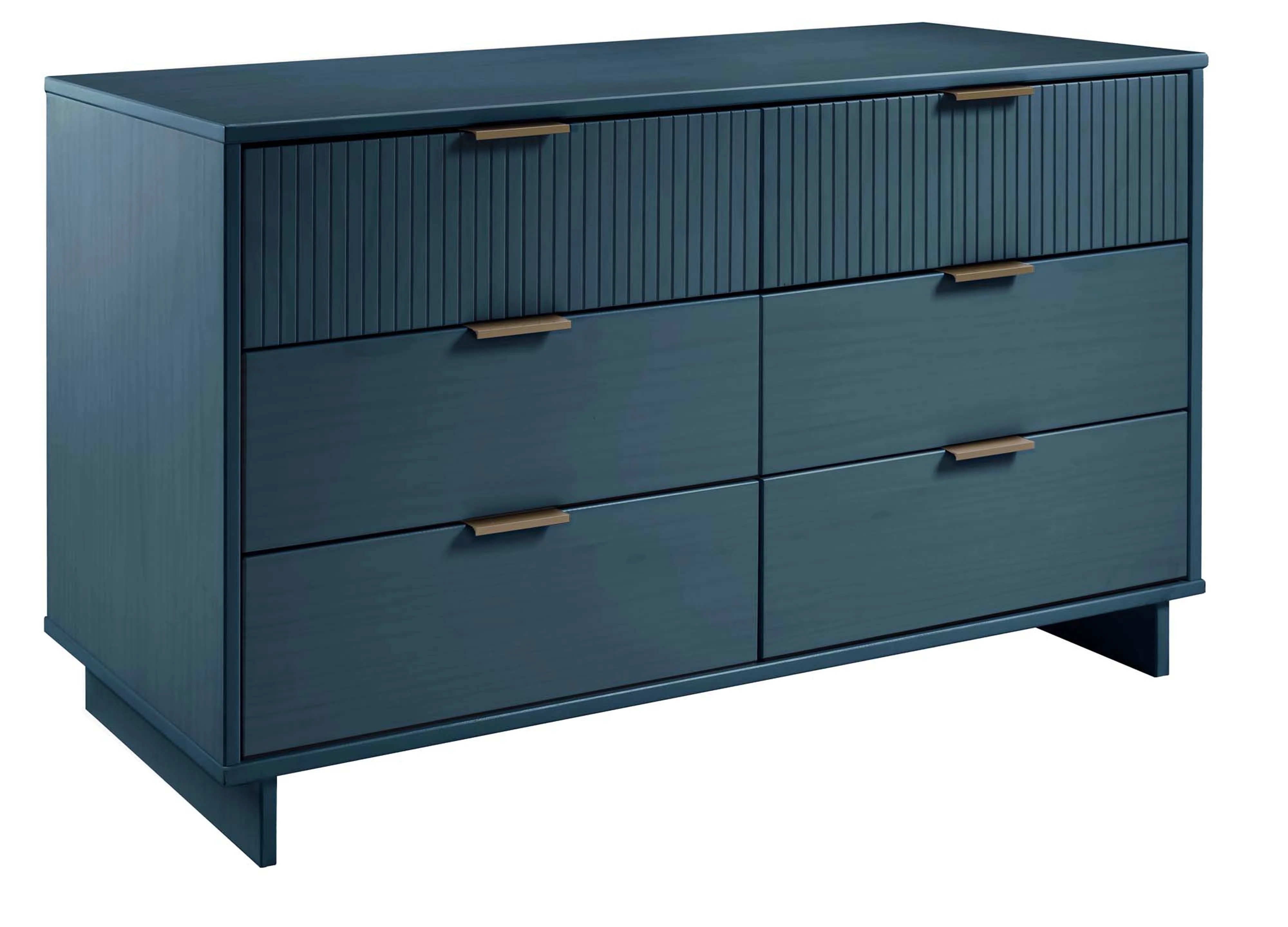 Granville 3-Piece Tall Narrow Chest, Double Dresser and Nightstand Set in Midnight Blue - Image 18