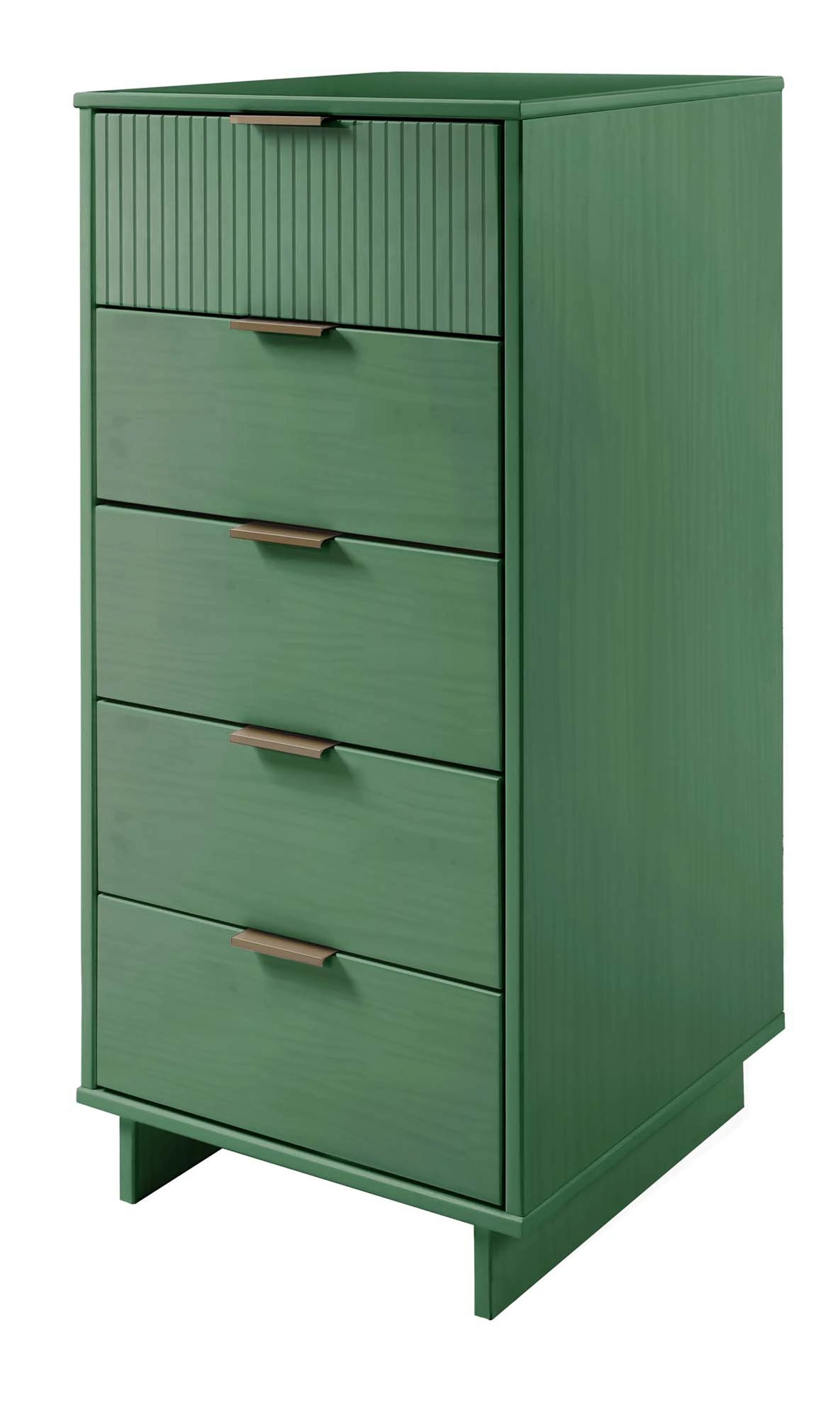 Granville 3-Piece Tall Narrow Chest, Double Dresser and Nightstand Set in Sage Green - Image 10