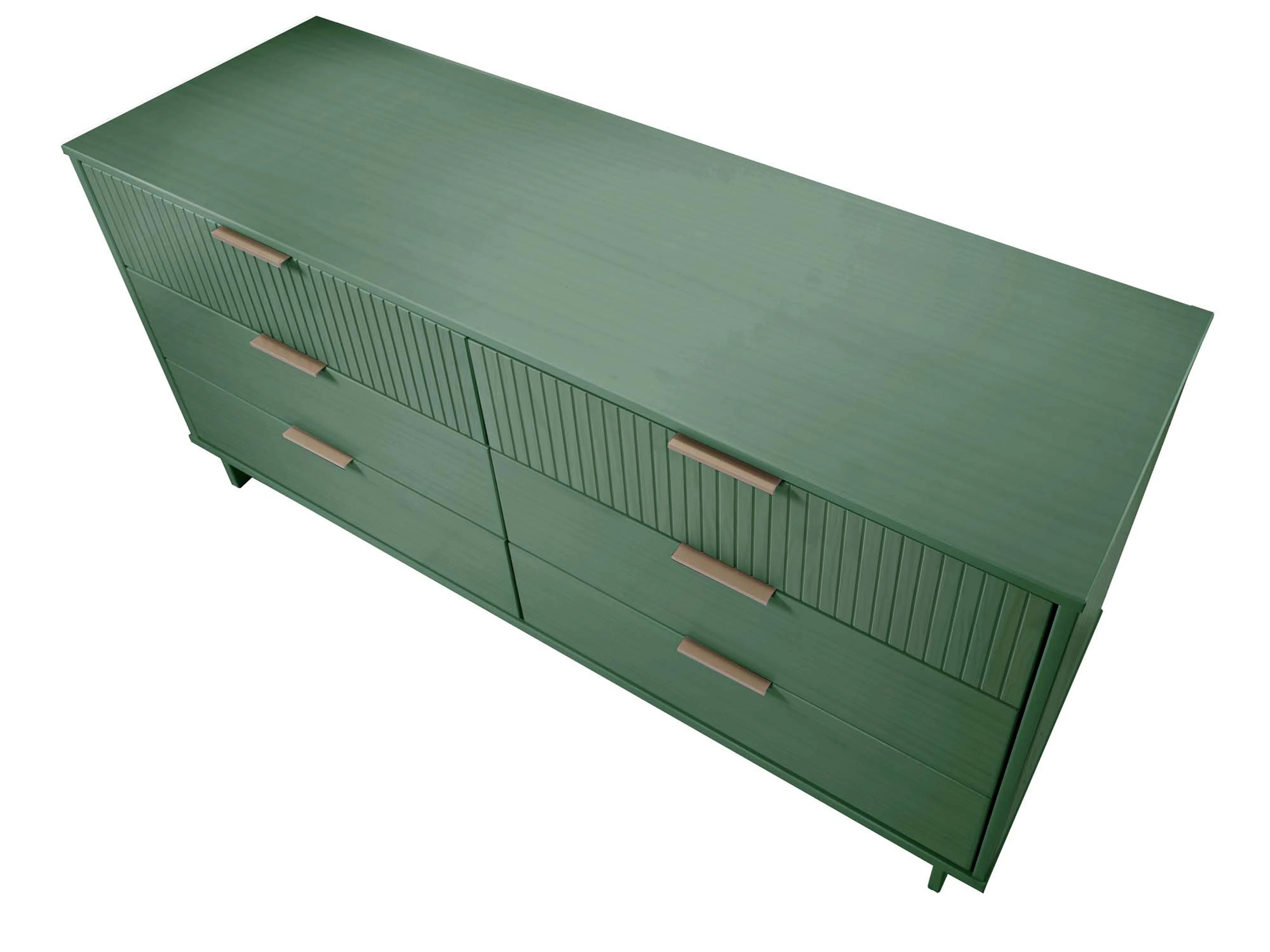 Granville 3-Piece Tall Narrow Chest, Double Dresser and Nightstand Set in Sage Green - Image 20