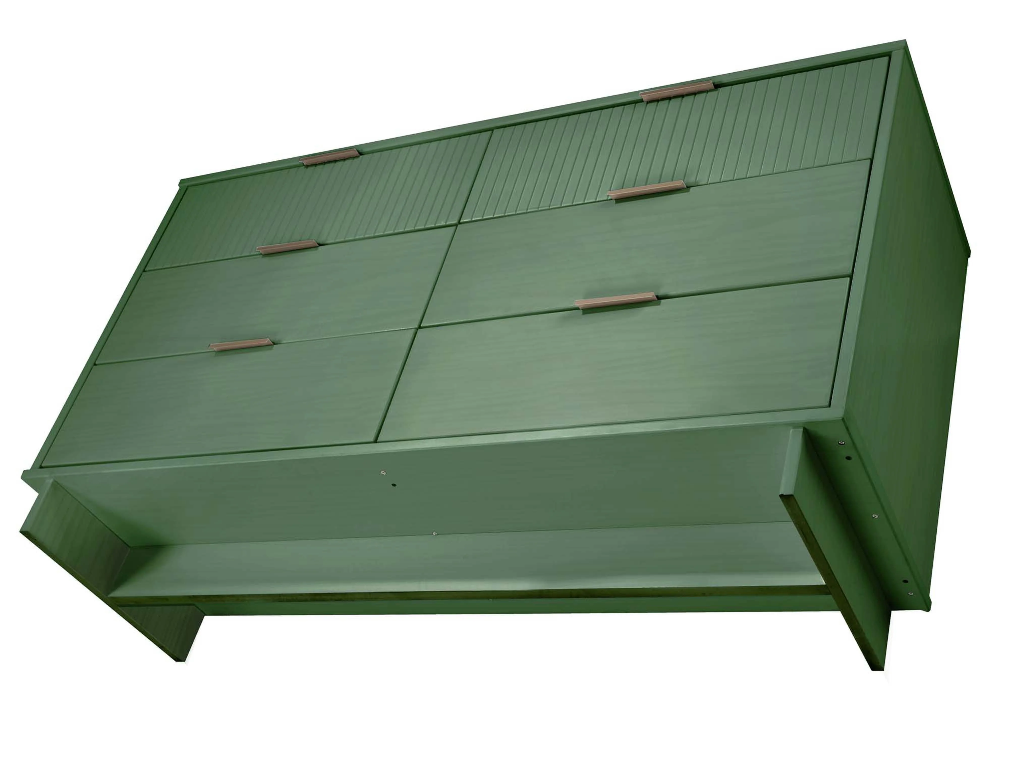 Granville 3-Piece Tall Narrow Chest, Double Dresser and Nightstand Set in Sage Green - Image 21