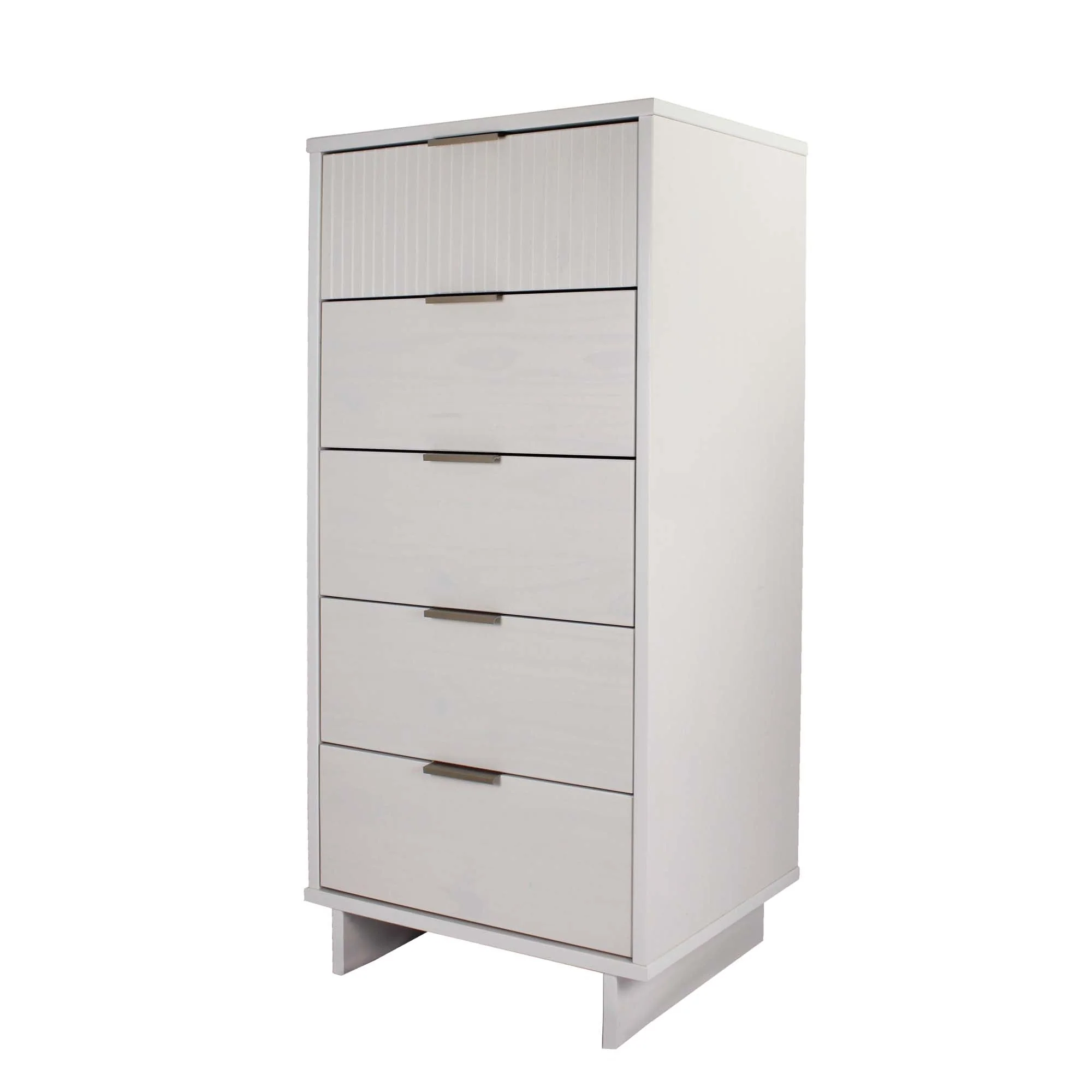 Granville 3-Piece Tall Narrow Chest, Double Dresser and Nightstand Set in White - Image 10