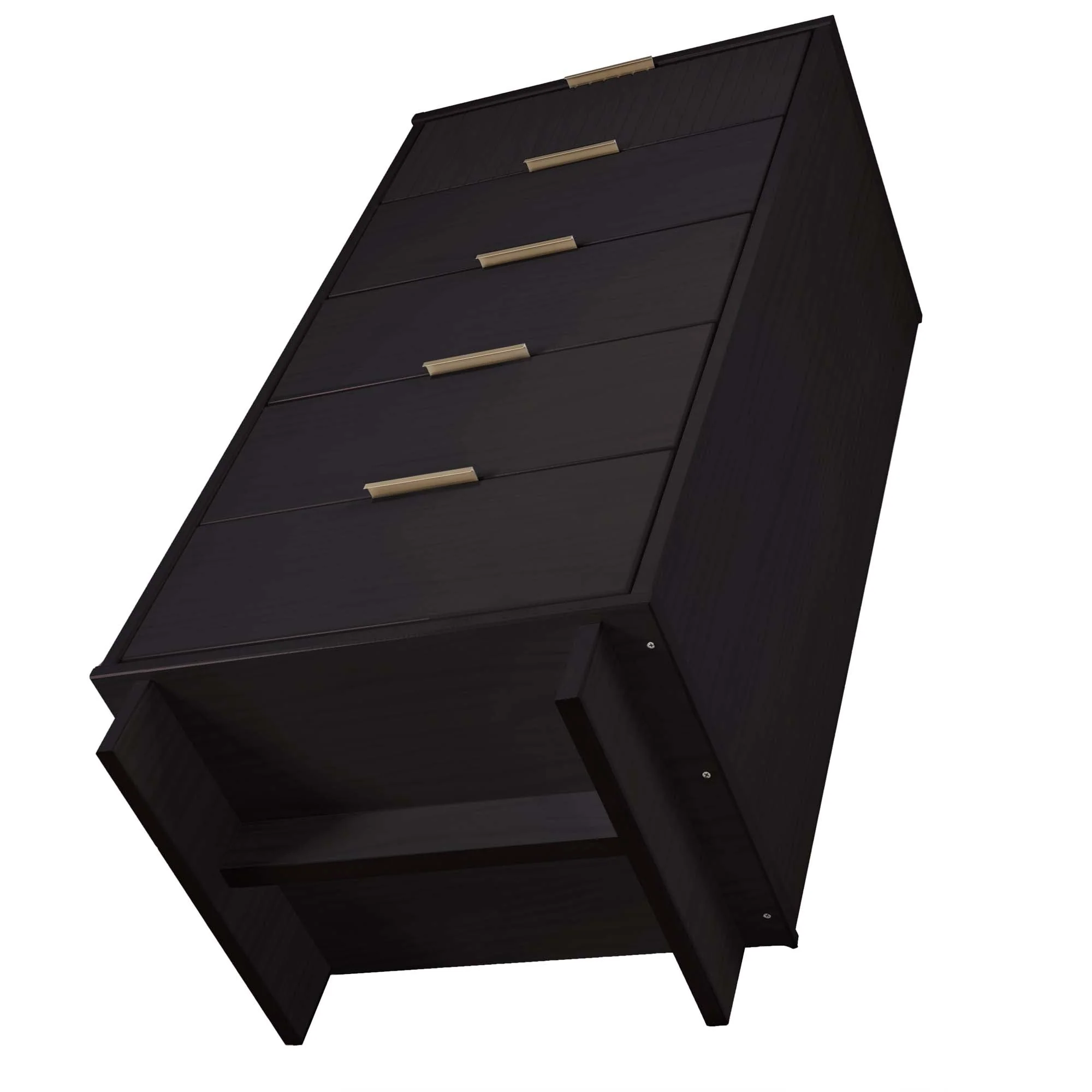 Granville 3-Piece Tall Narrow Chest, Double Dresser Set and Standard Dresser Set in Black - Image 14