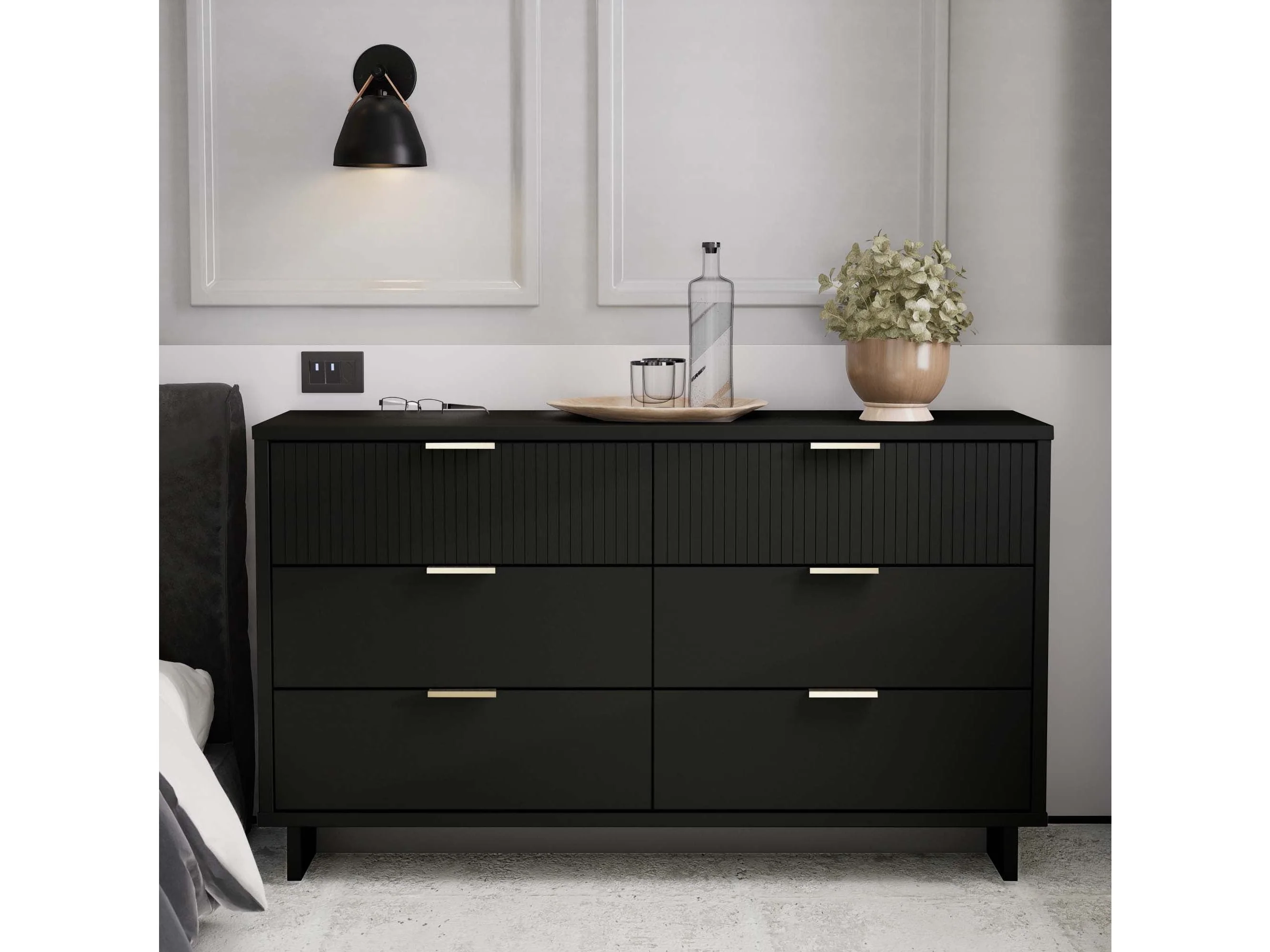 Granville 55.07 Double Wide Dresser in Black