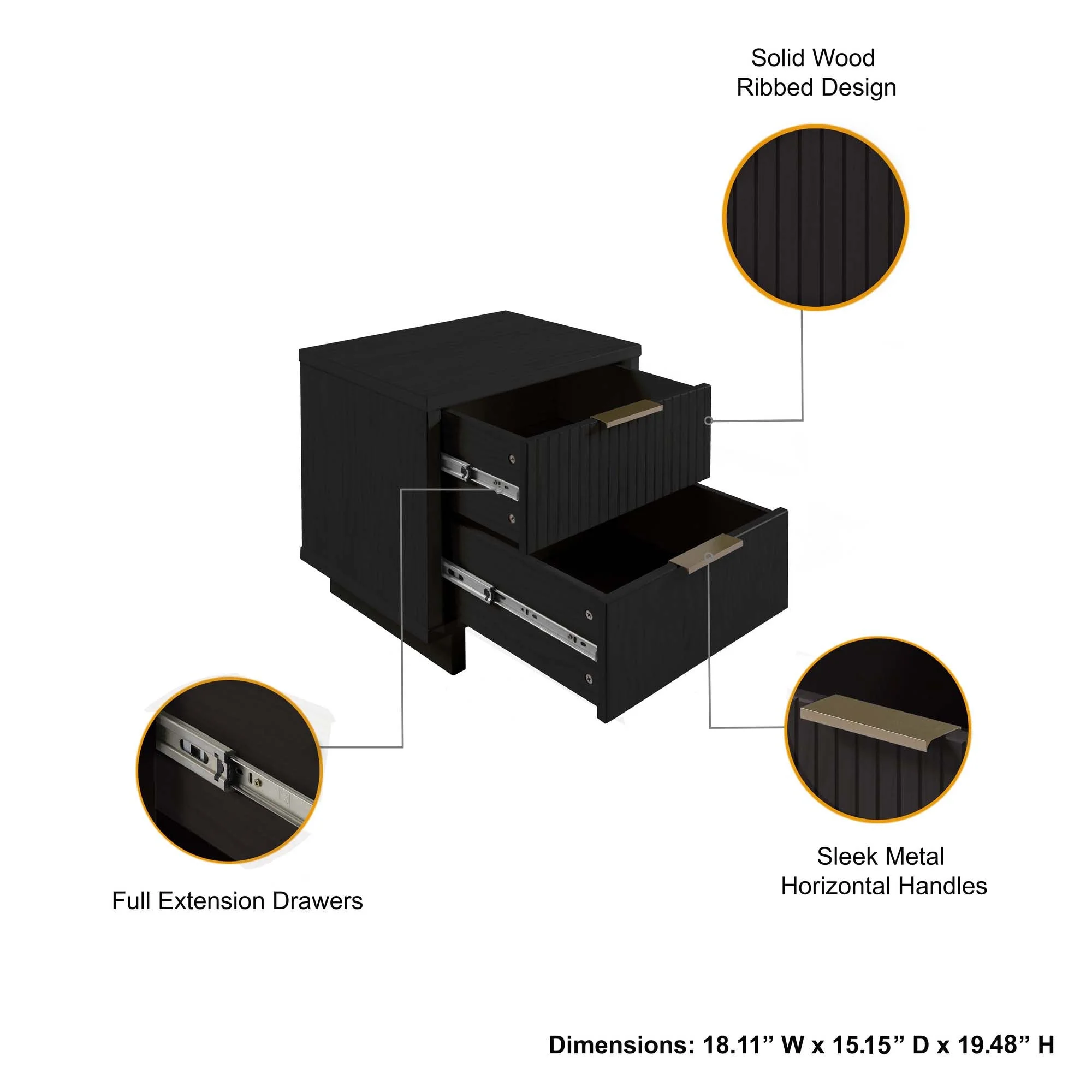 Granville Nightstand 2.0 in Black (set of 2) - Image 4