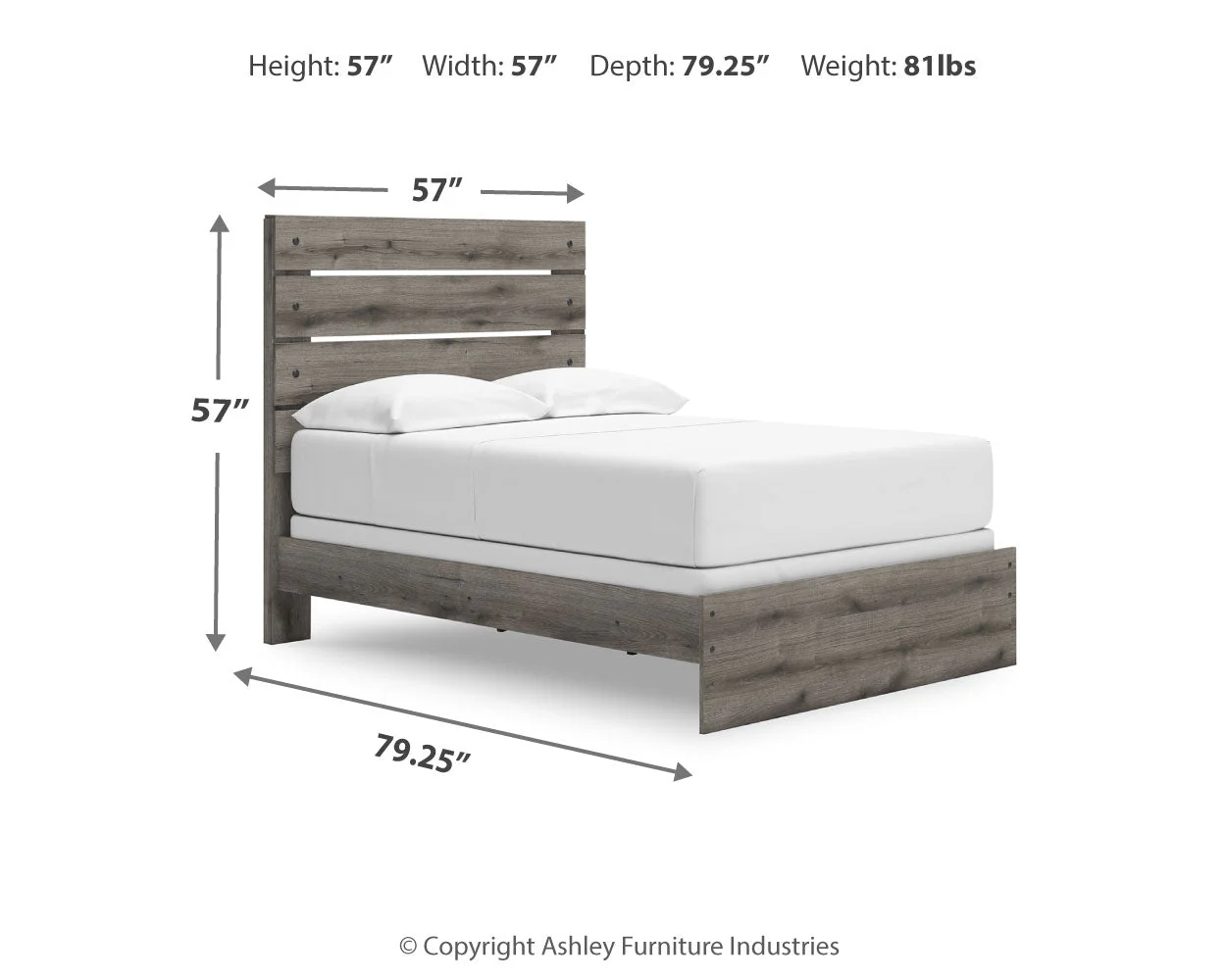 Graystorm Brown Gray Full Panel Bed - Image 4
