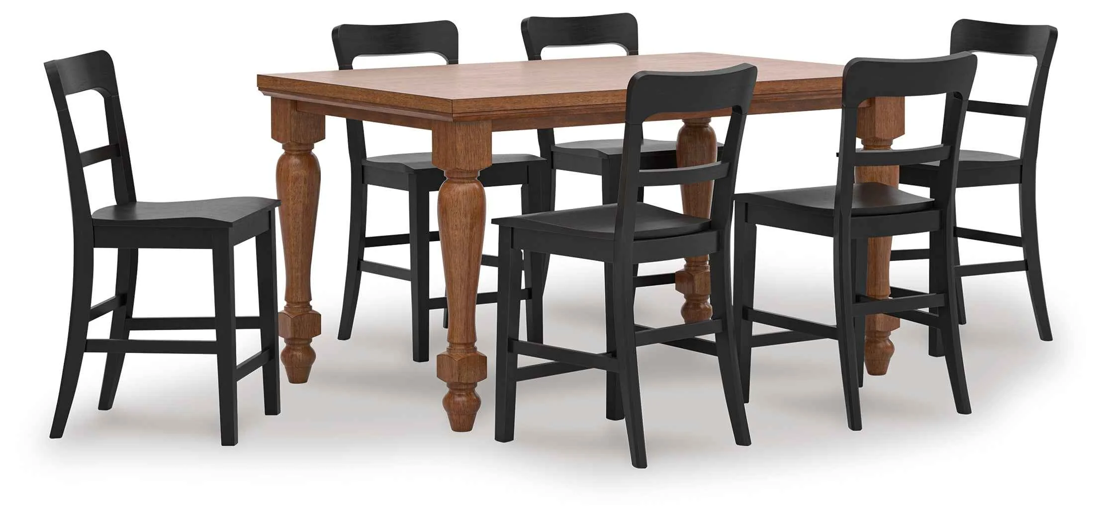 Greddinton Brown & Black Counter Height Set