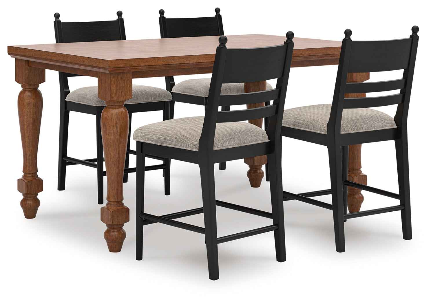 Greddinton Brown & Black Counter Height Set - Image 2