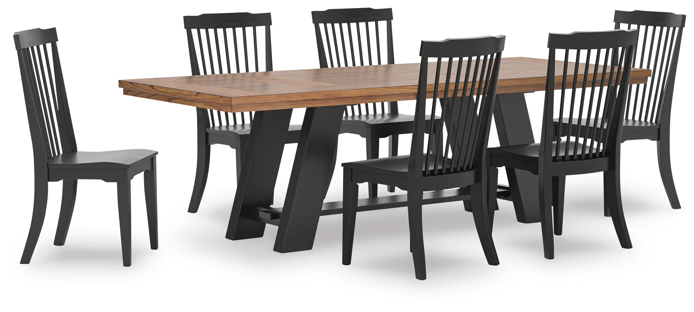 Greddinton Brown/Black Dining Table with 6 Chairs