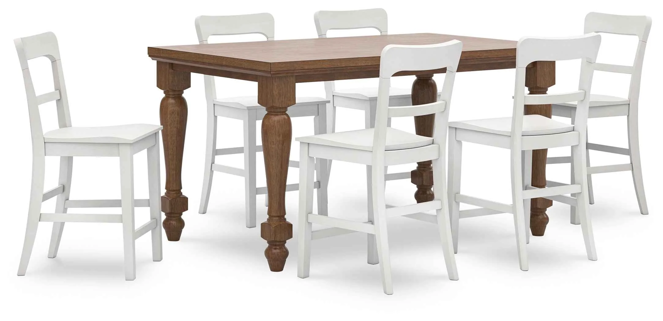 Greddinton Brown & White Counter Height Set