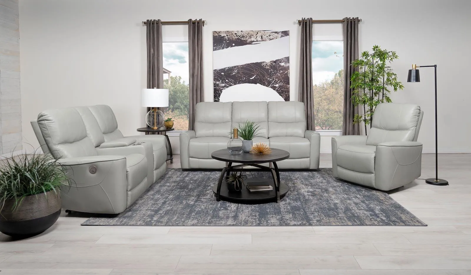 Greenfield Dove Grey 3-Piece Power Reclining Sofa Set - Image 22