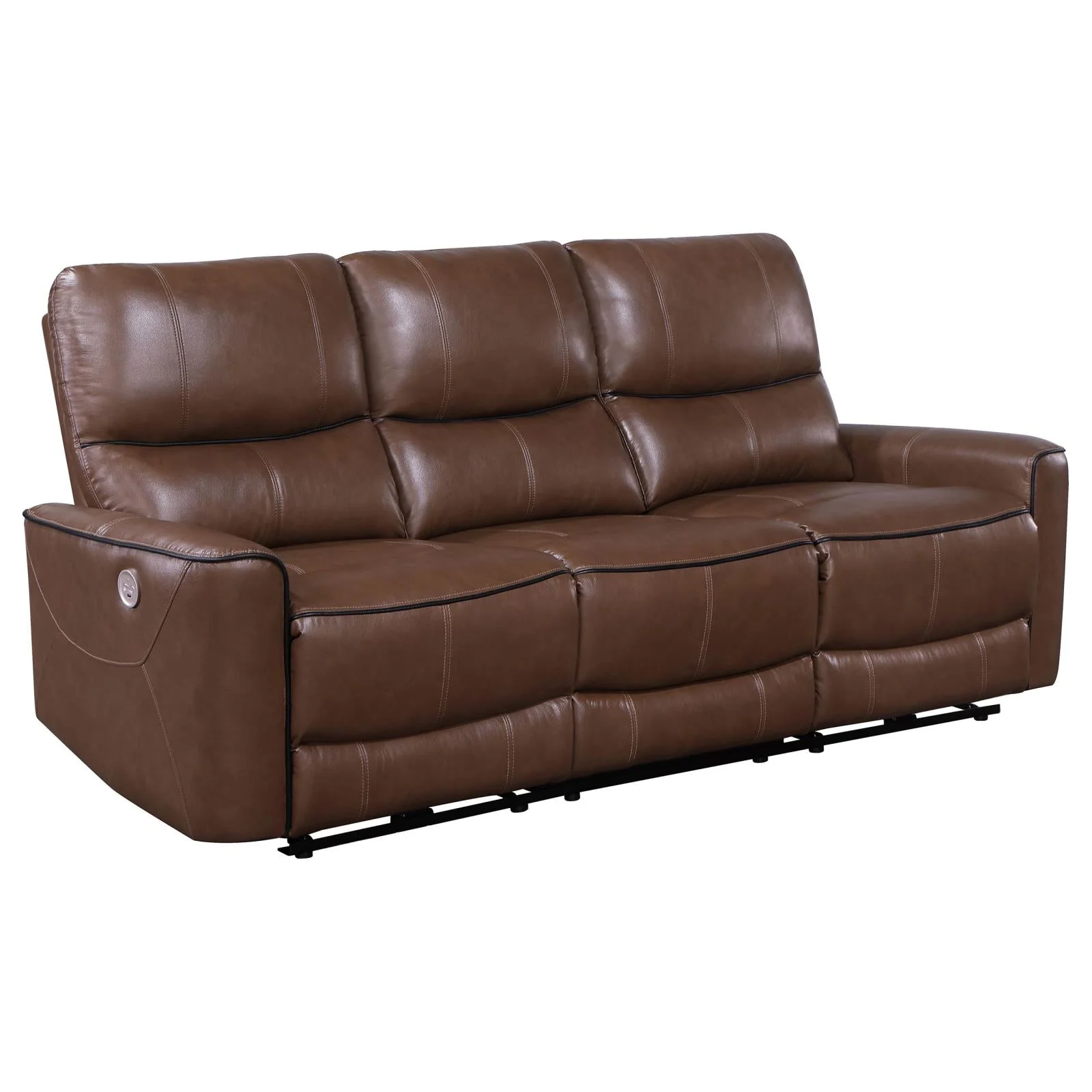 Greenfield Saddle Brown 2-Piece Upholstered Power Reclining Set - Image 4