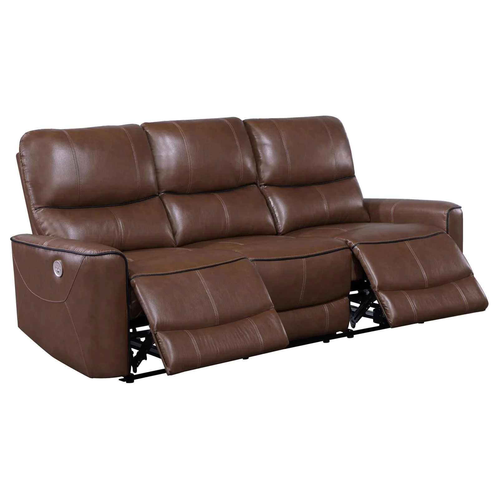 Greenfield Saddle Brown 2-Piece Upholstered Power Reclining Set - Image 5