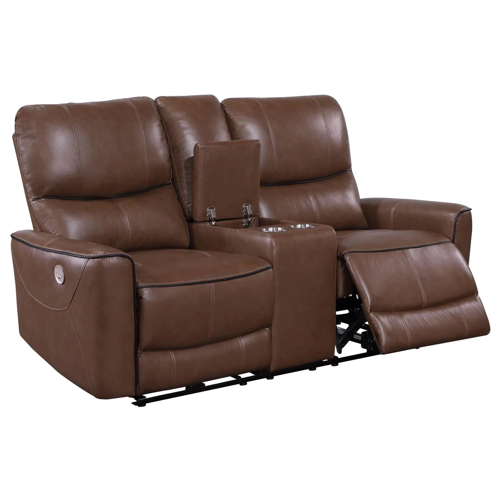 Greenfield Saddle Brown 2-Piece Upholstered Power Reclining Set - Image 9