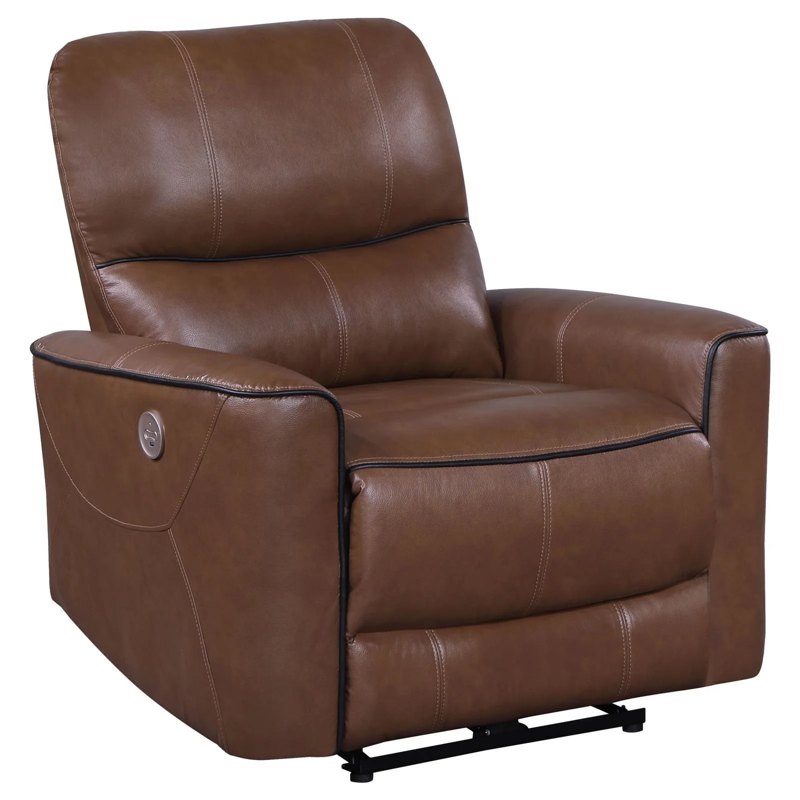 Greenfield Saddle Brown Upholstered Power Recliner Chair - Image 12