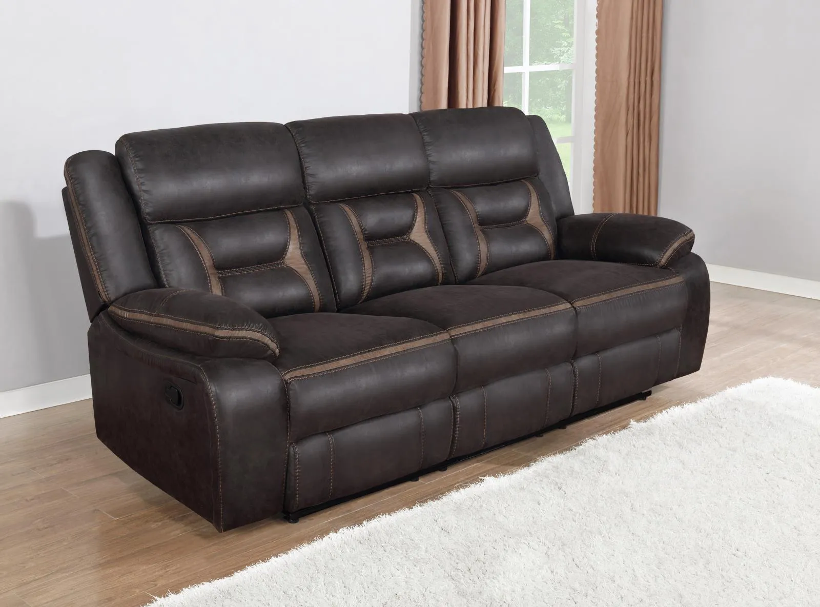 Greer Upholstered Tufted Back Motion Sofa - Image 2