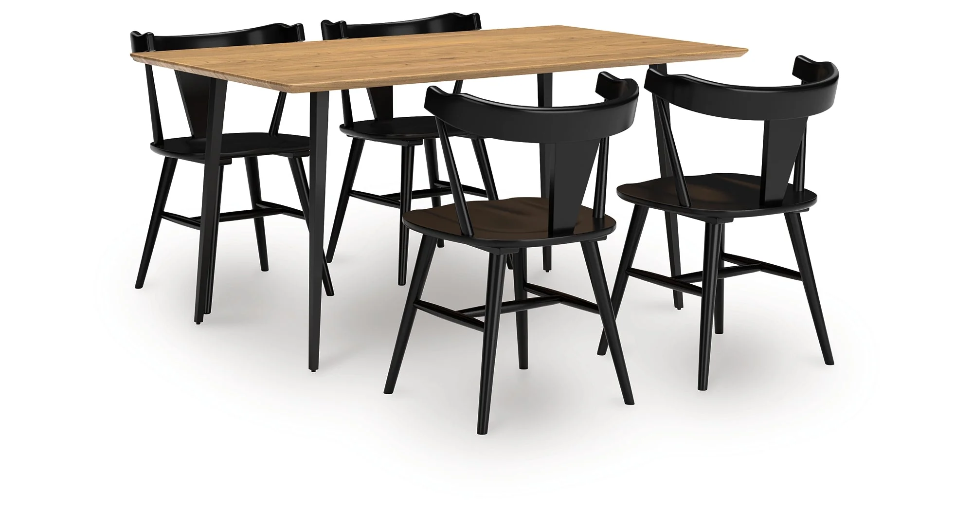 Gretlynn Natural And Black Rectangular Dining Room Set - Image 2