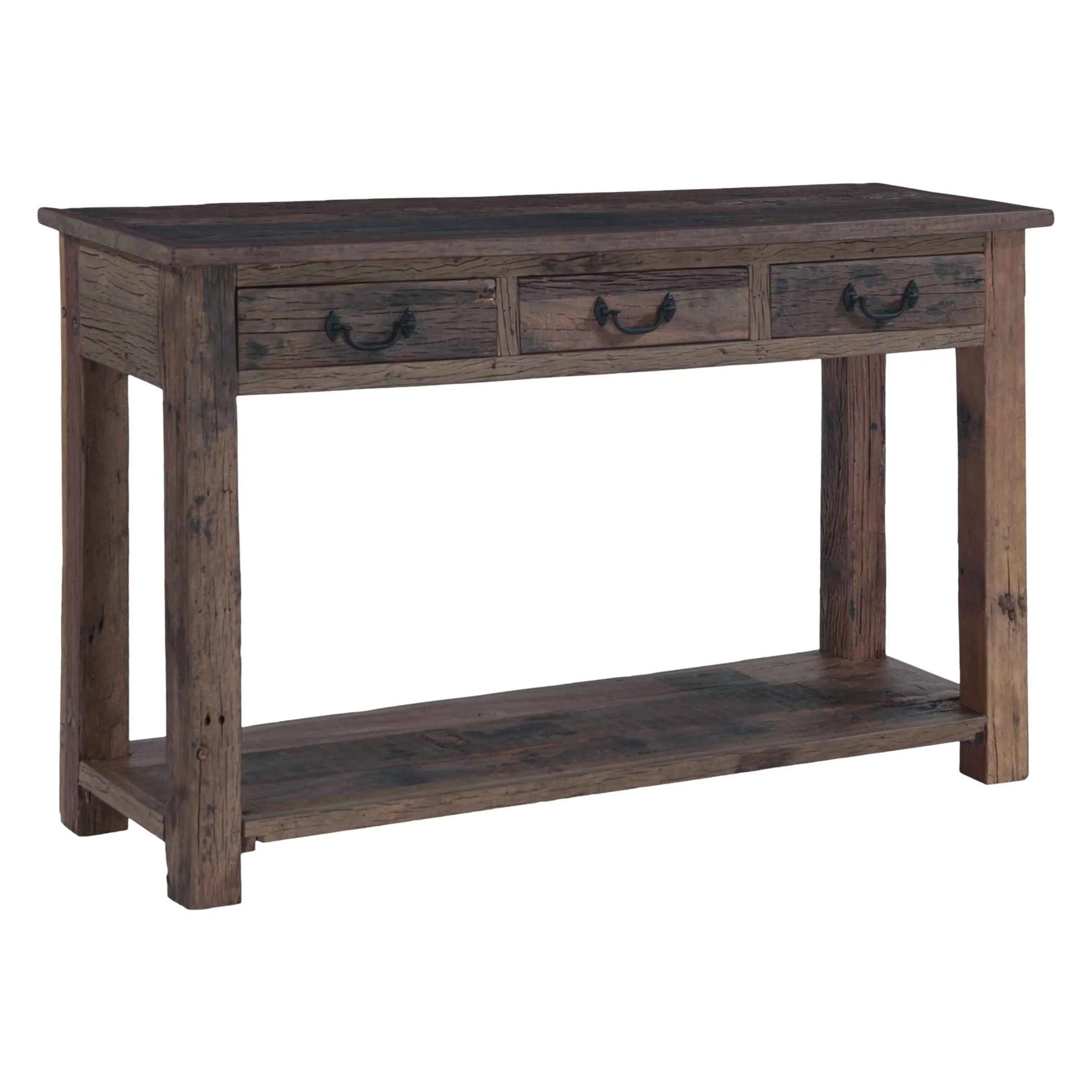 Hacienda 50" Console Table with Three Drawers in Reclaimed Wood - Image 2