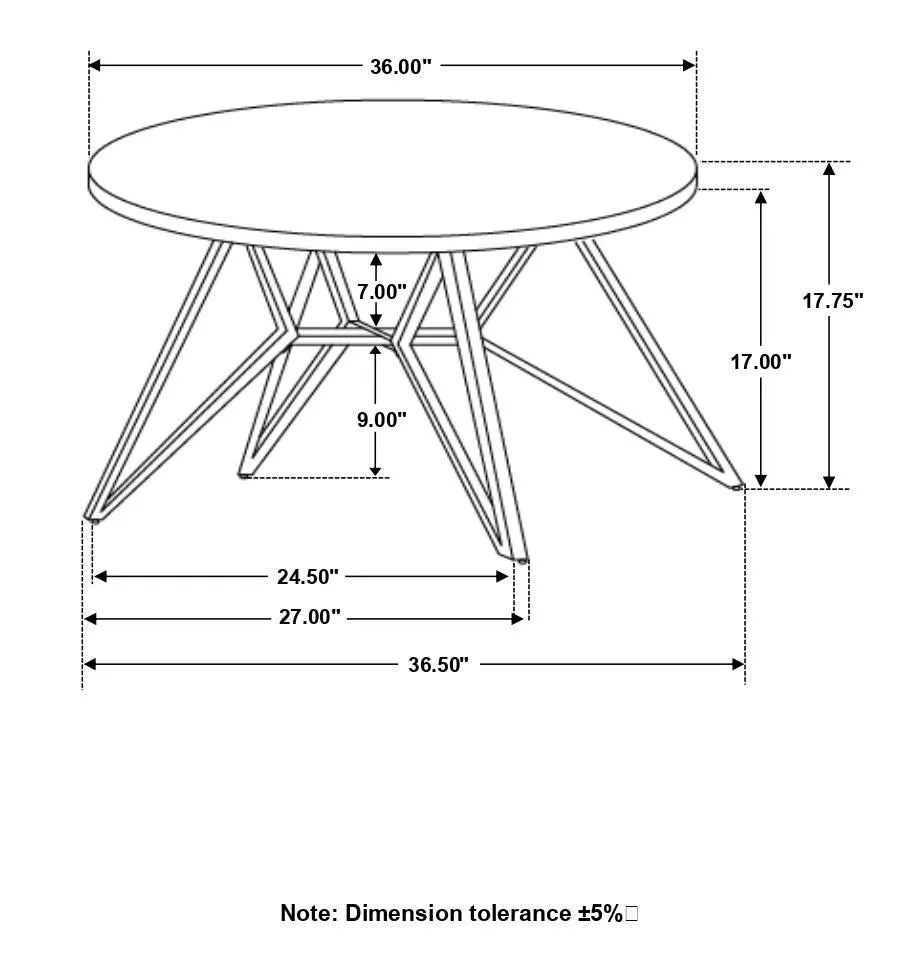 Hadi Cement/Gunmetal Round Coffee Table with Hairpin Legs - Image 6