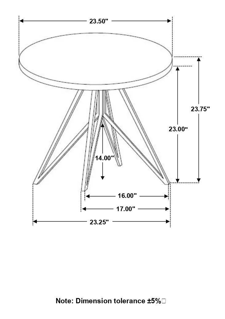 Hadi Cement/Gunmetal Round End Table with Hairpin Legs - Image 5