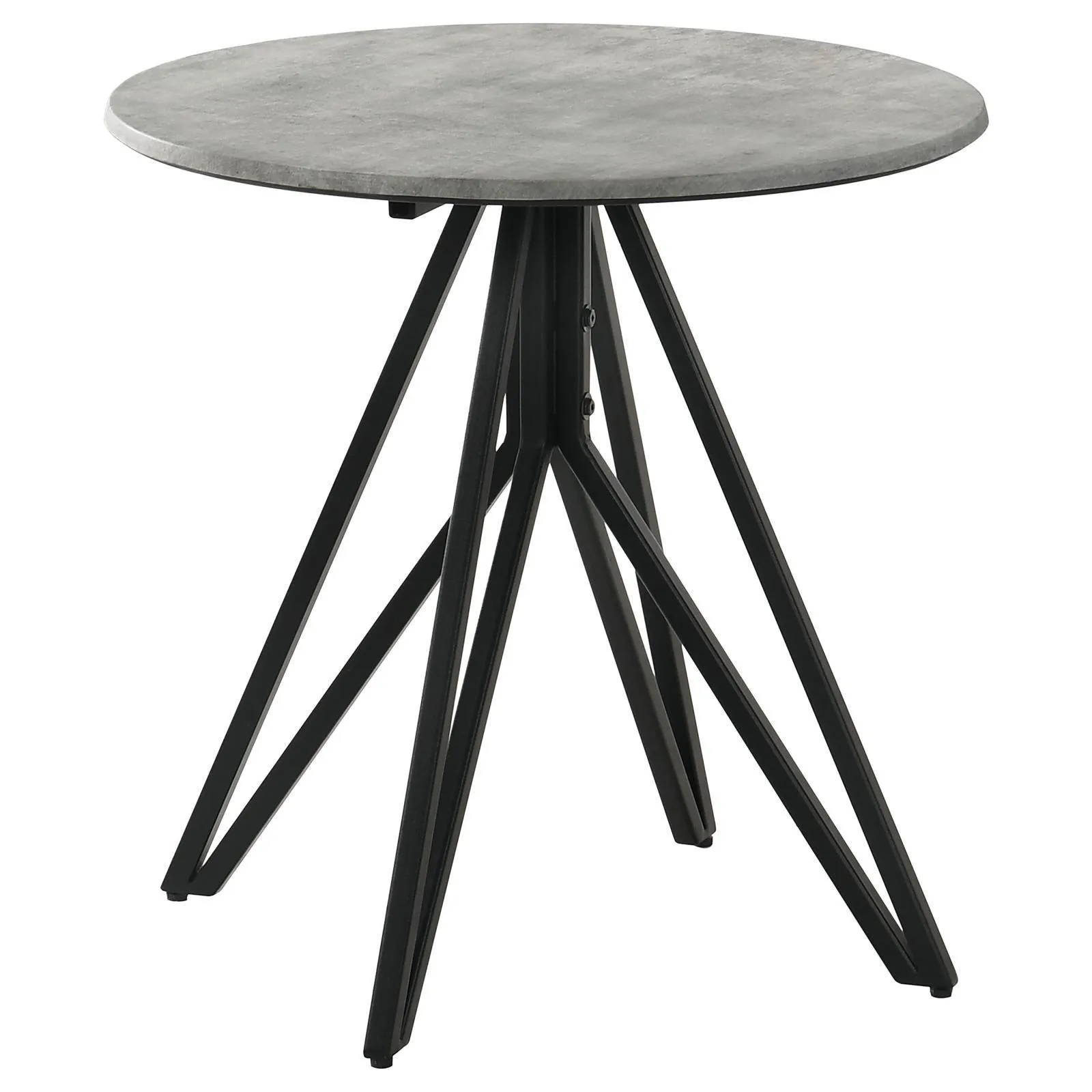 Hadi Cement/Gunmetal Round End Table with Hairpin Legs - Image 7