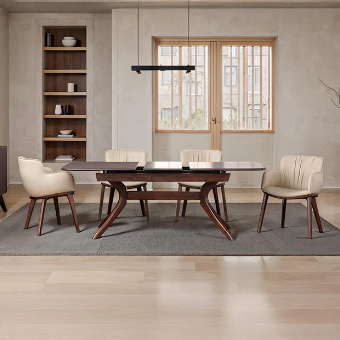 Hadsten Rich Walnut 5-Piece Dining Table Set - Image 2